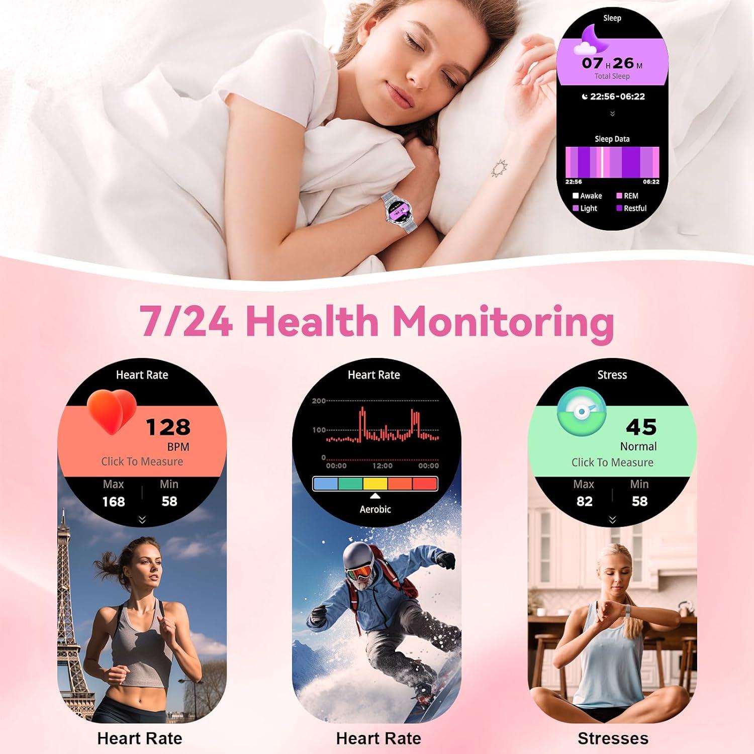 Reloj Inteligente para Mujeres Homailida W02 Plata 1.2" Fitness