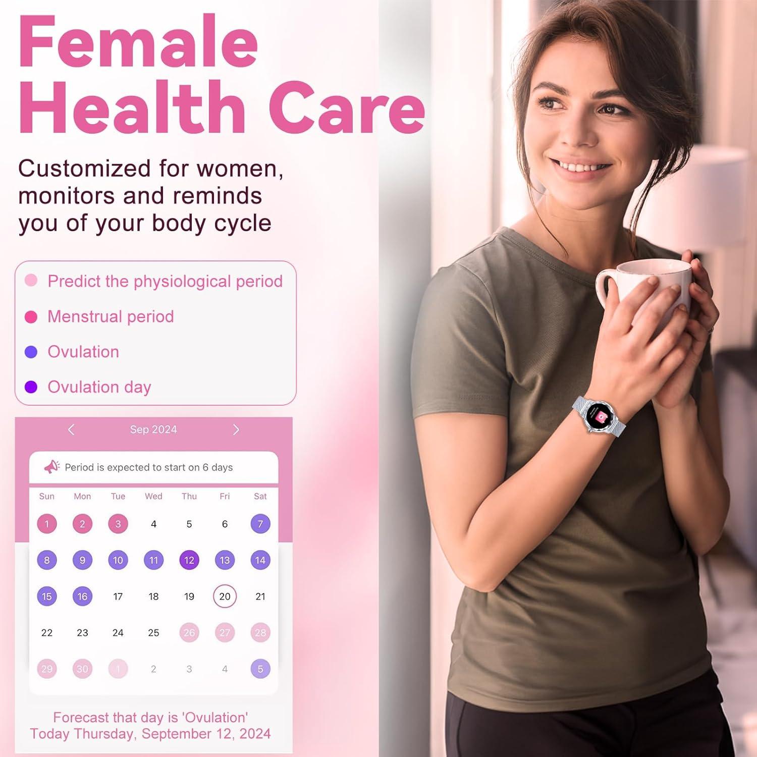 Reloj Inteligente para Mujeres Homailida W02 Plata 1.2" Fitness