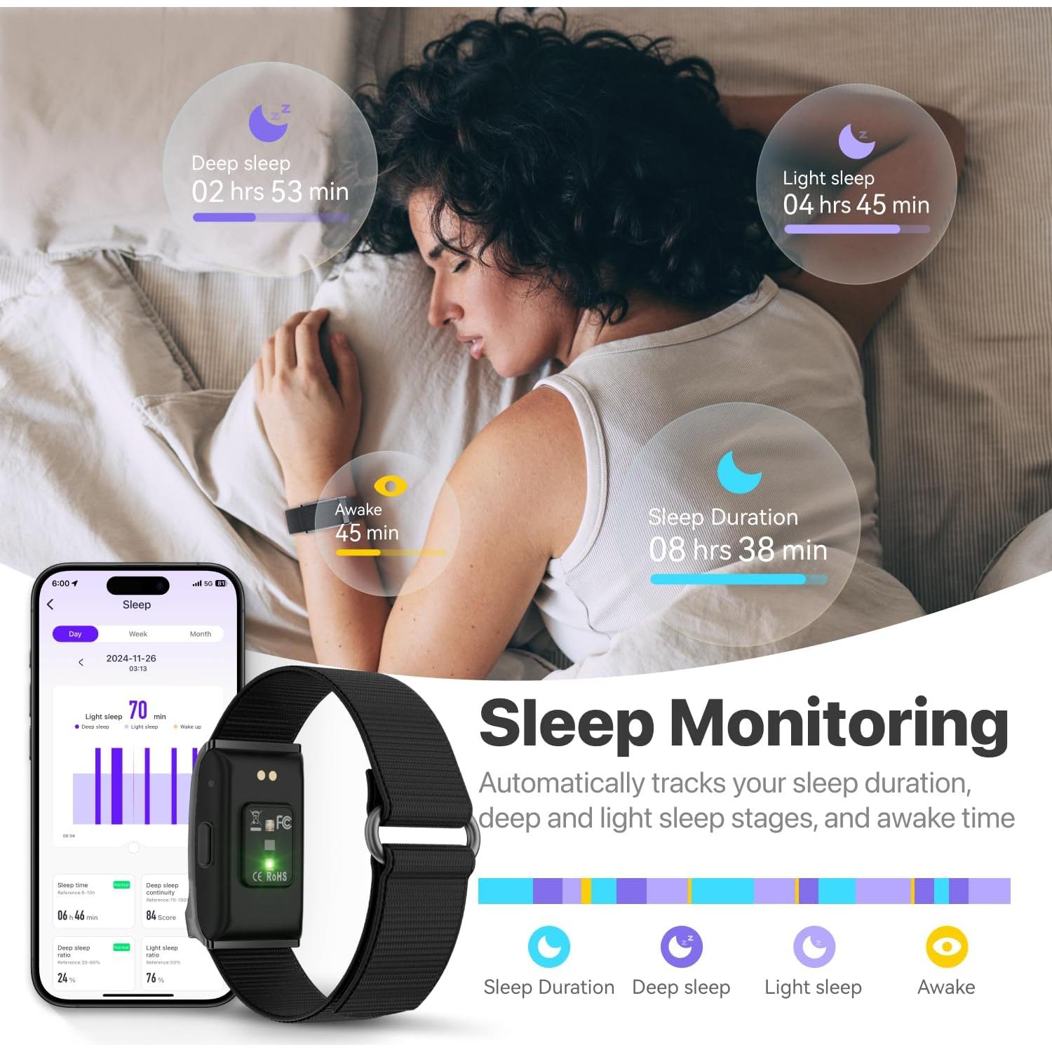 Pulsera Inteligente Leeyalan H59 Monitoreo Salud 24/7 IP68