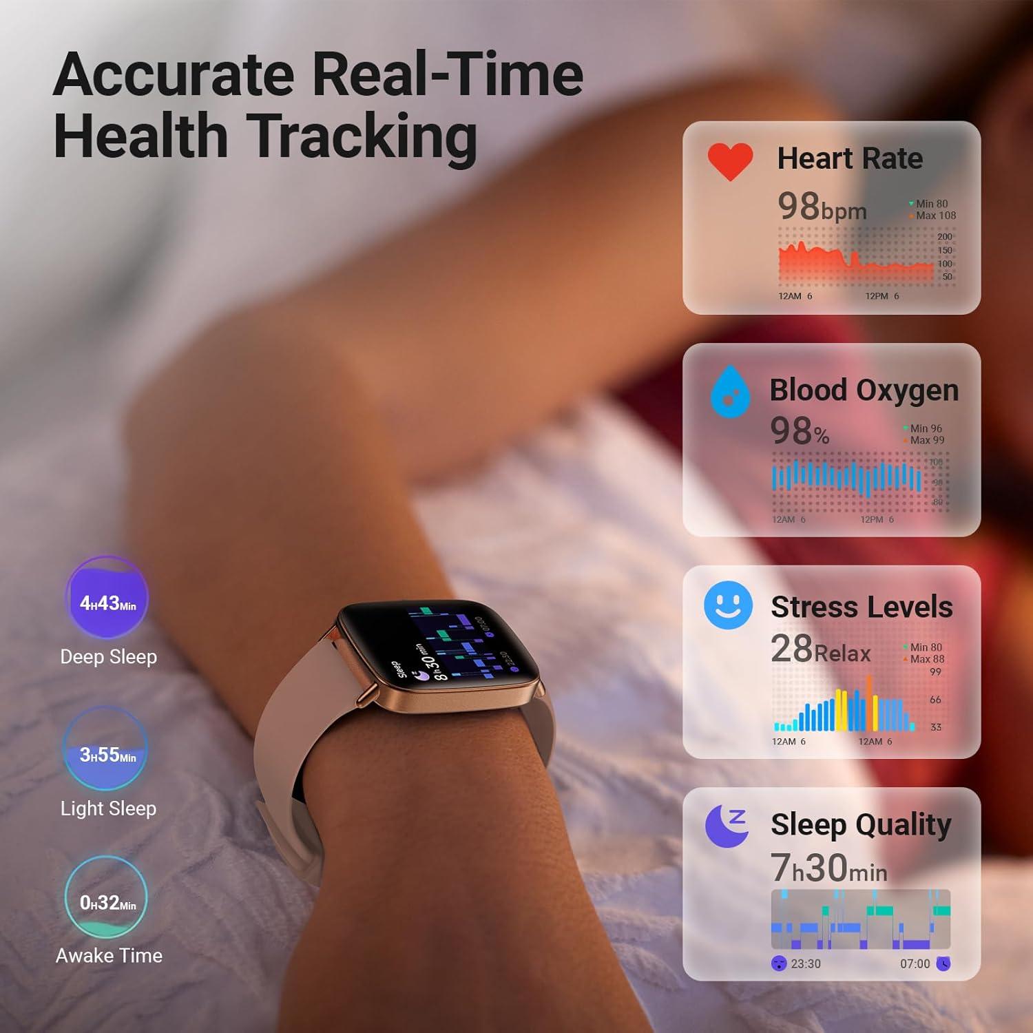 Reloj Inteligente Fitpolo para Mujeres Rosa, IP68, 1.85"