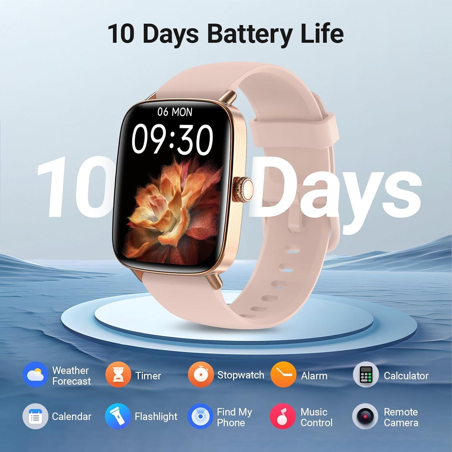 Reloj Inteligente Fitpolo para Mujeres Rosa, IP68, 1.85"