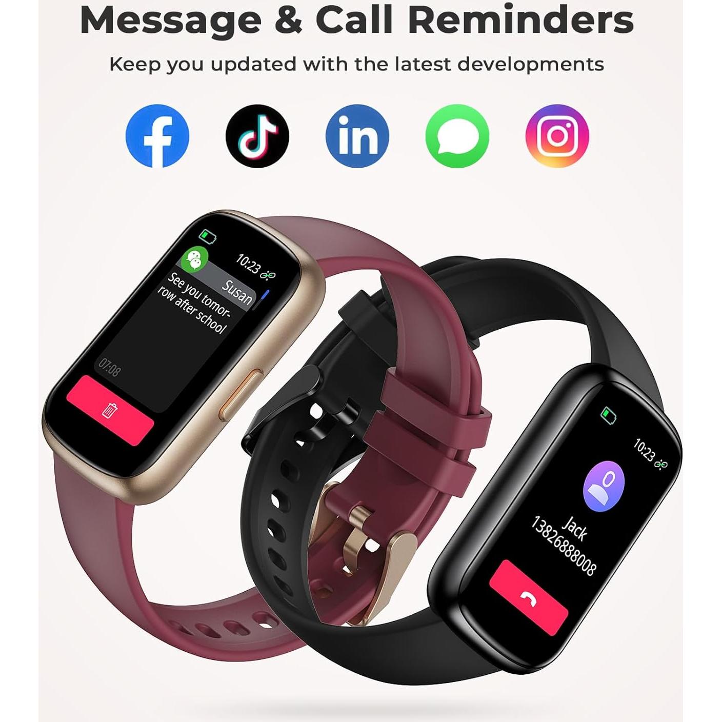 Reloj Inteligente TIFOZEN P08 Rojo Vino con Monitor de Salud