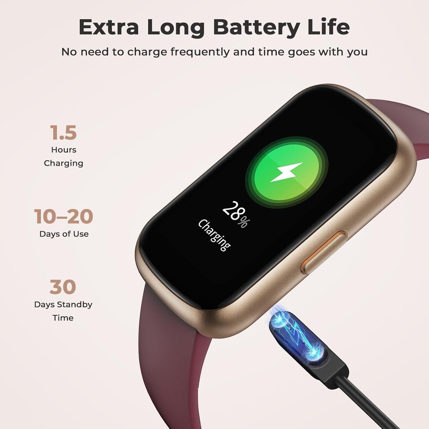 Reloj Inteligente TIFOZEN P08 Rojo Vino con Monitor de Salud