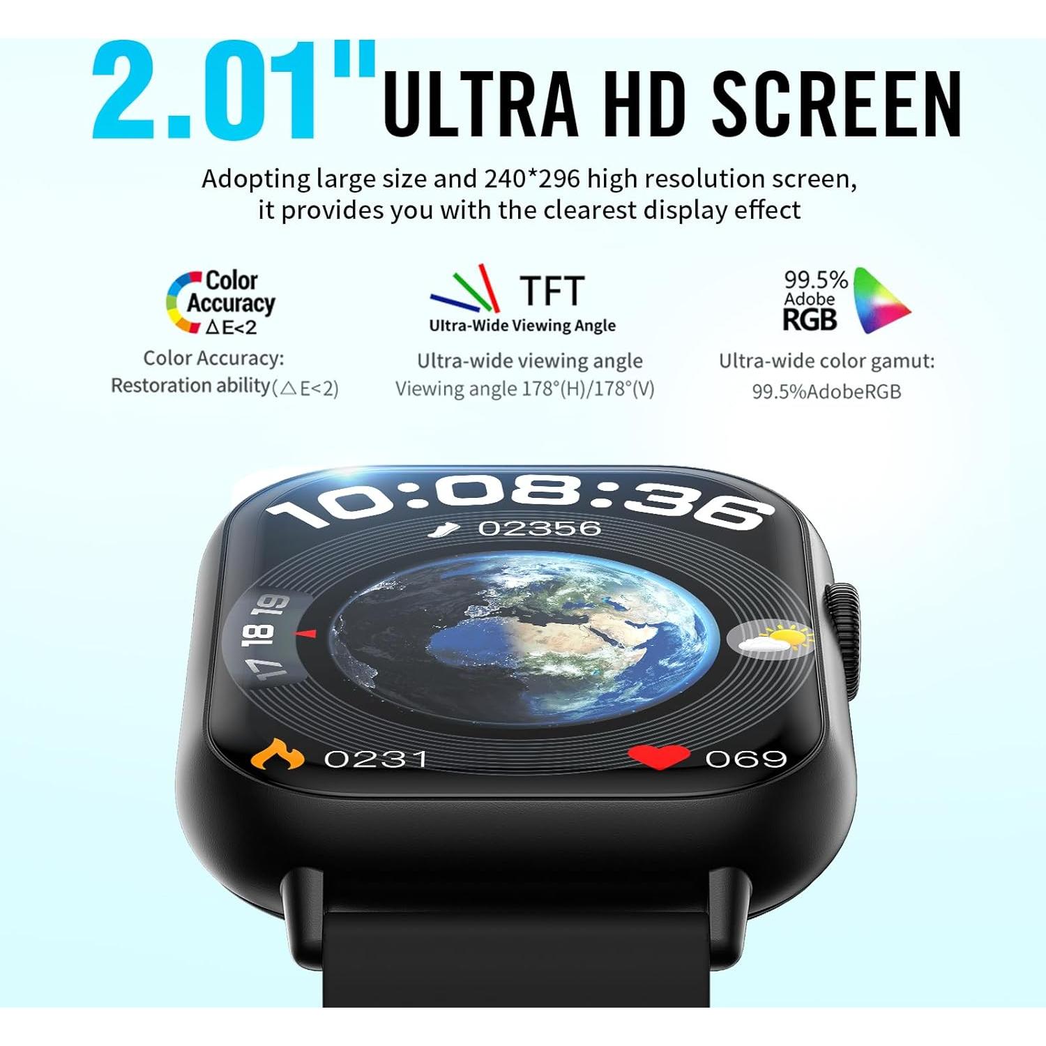 Reloj Inteligente Williben 2.01" HD Fitness IP67 Salud