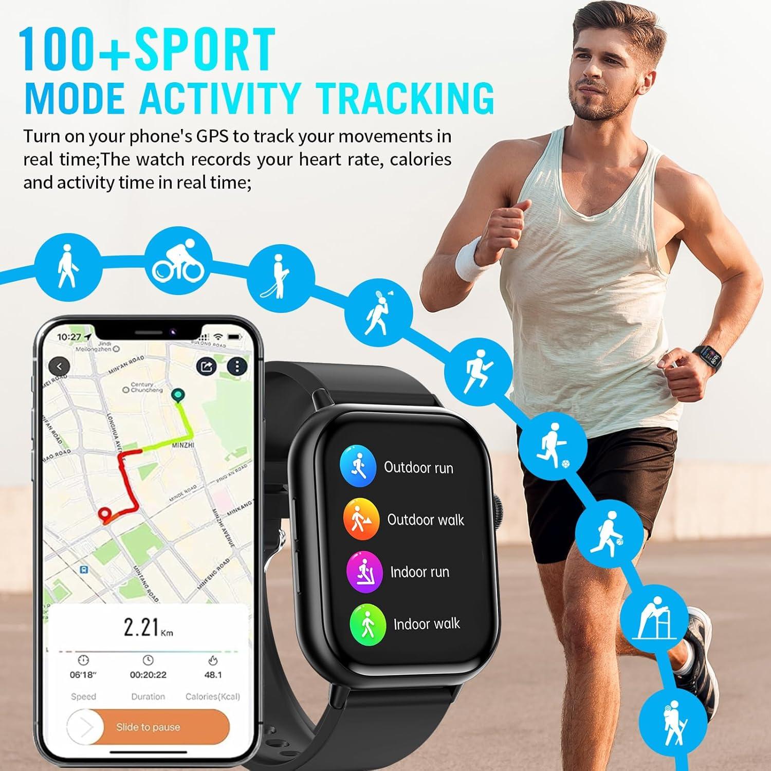 Reloj Inteligente Williben 2.01" HD Fitness IP67 Salud