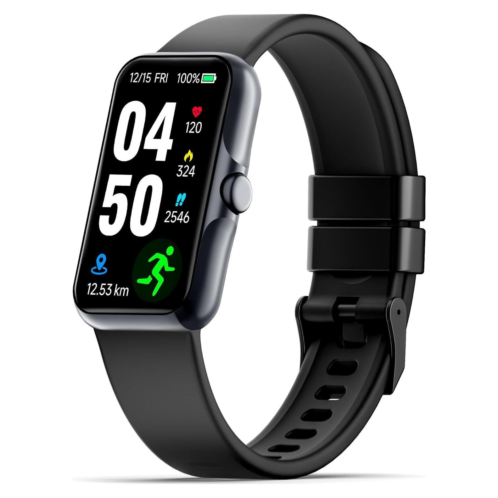 Rastreador de Fitness JYUAJOI Negro IP68 con Monitor de Sueño