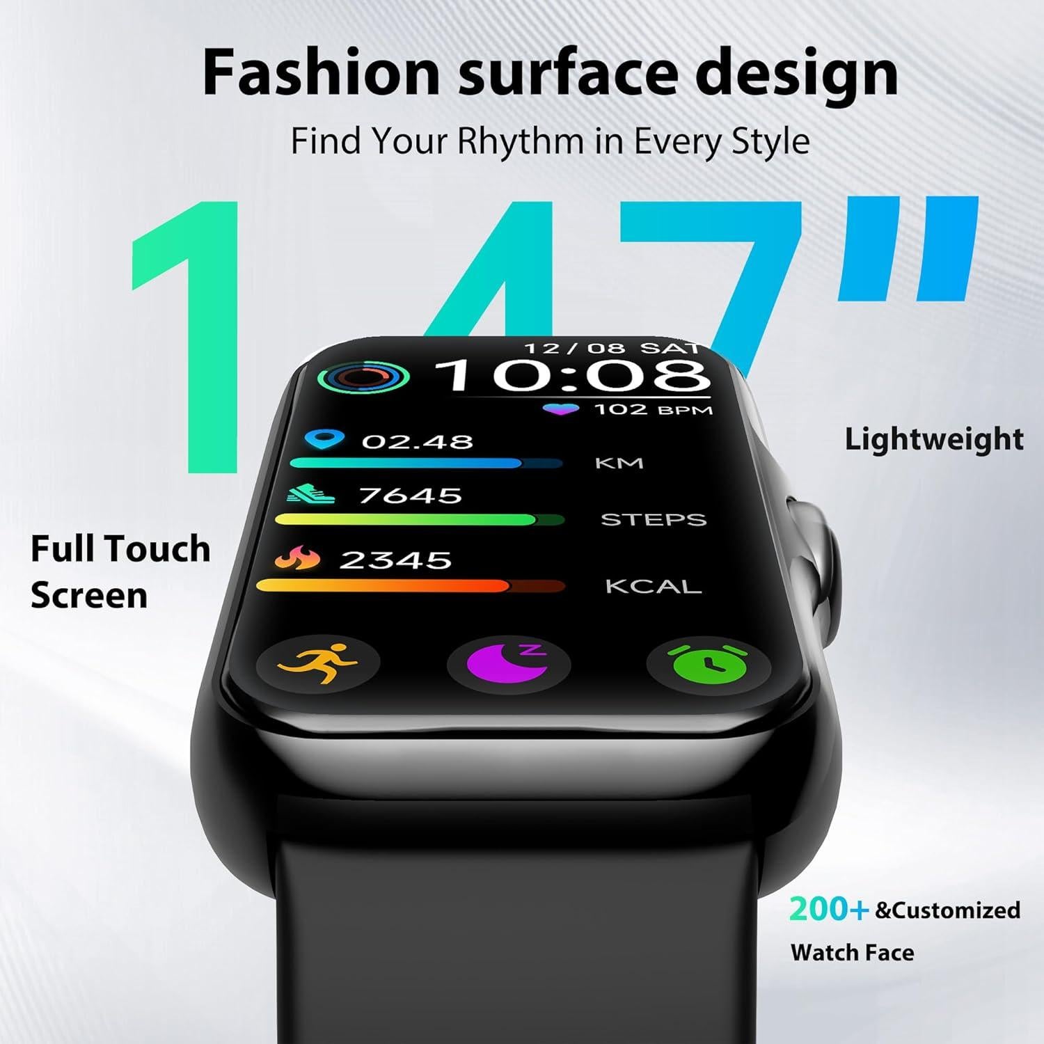 Rastreador de Fitness JYUAJOI Negro IP68 con Monitor de Sueño