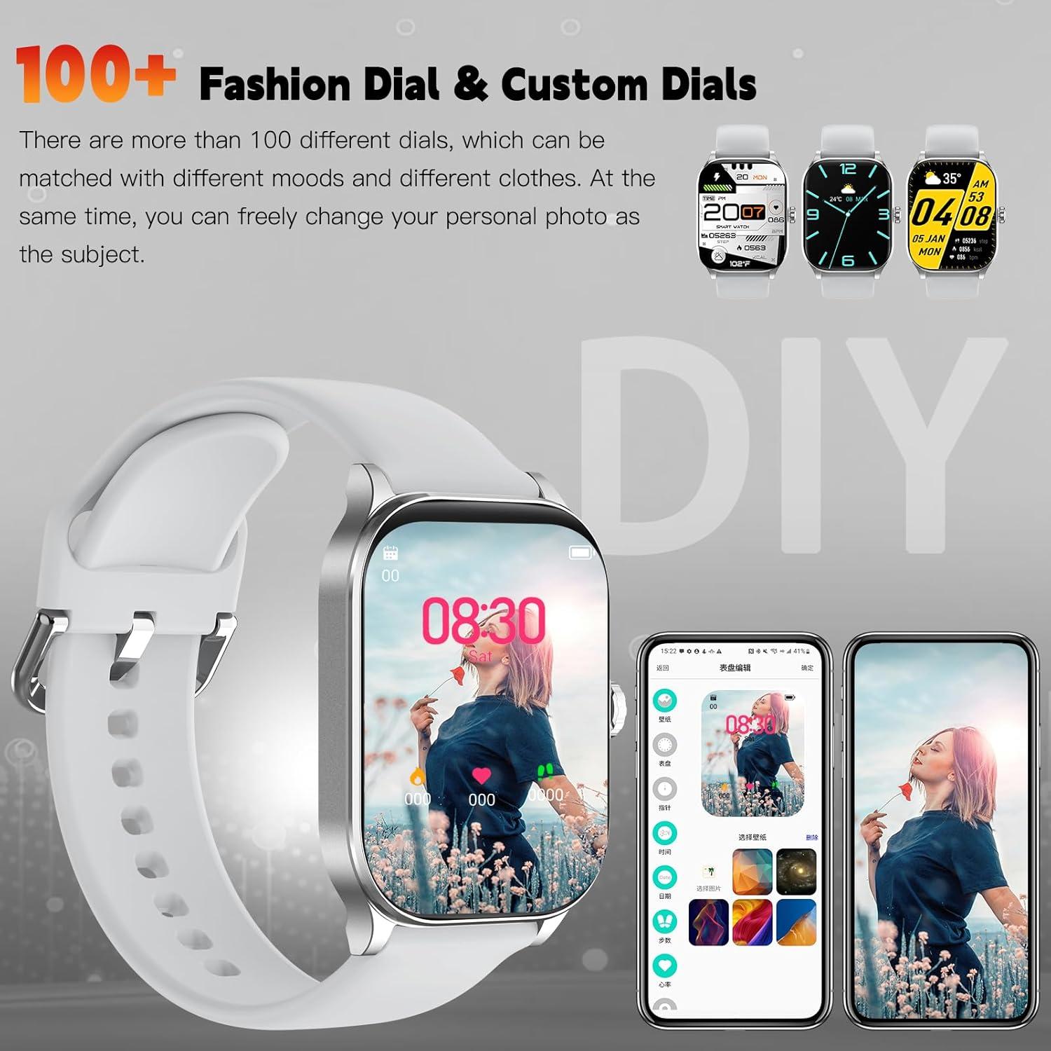 Reloj Inteligente Odsslgw P68 Gris 2.01" Monitoreo Salud