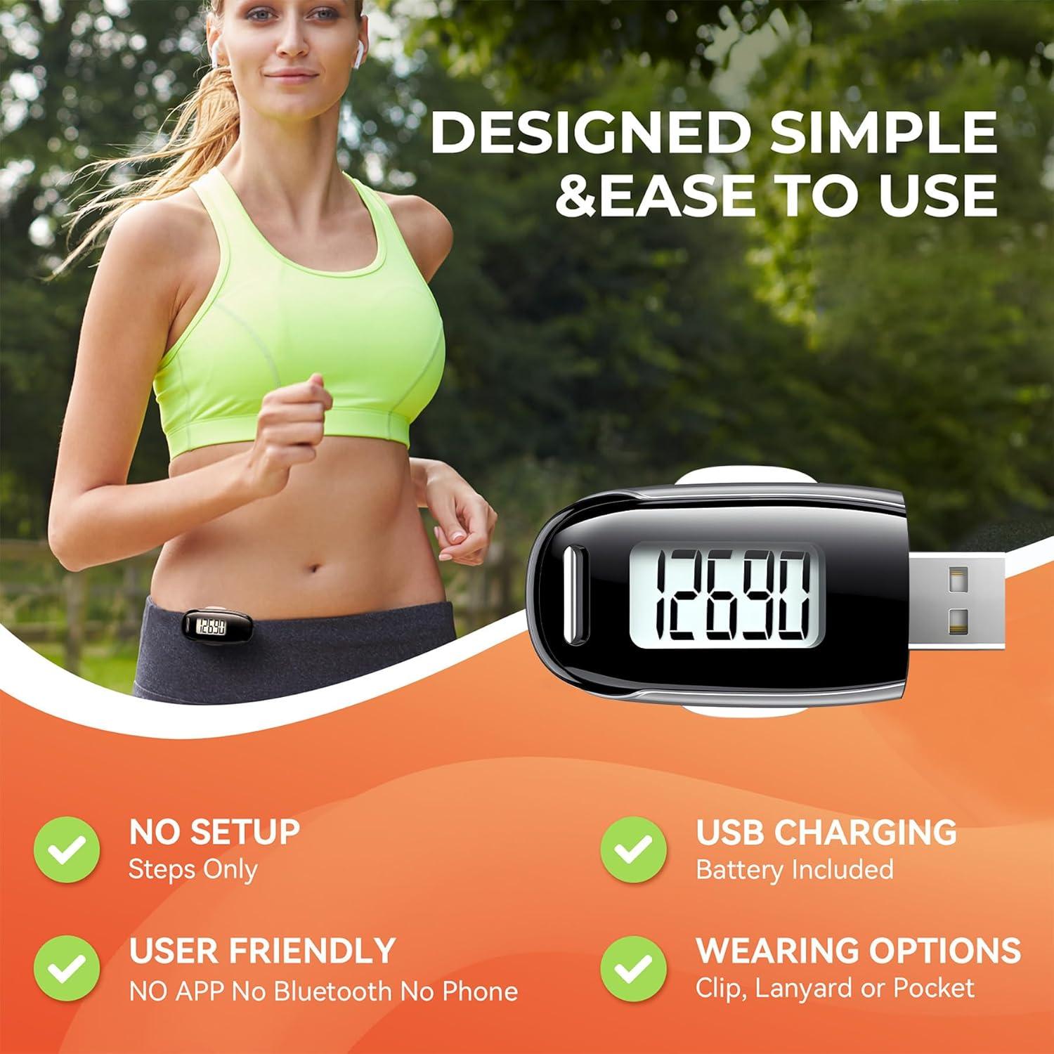 Podómetro 3D TAZUZFLA CR-837 Recargable USB Negro