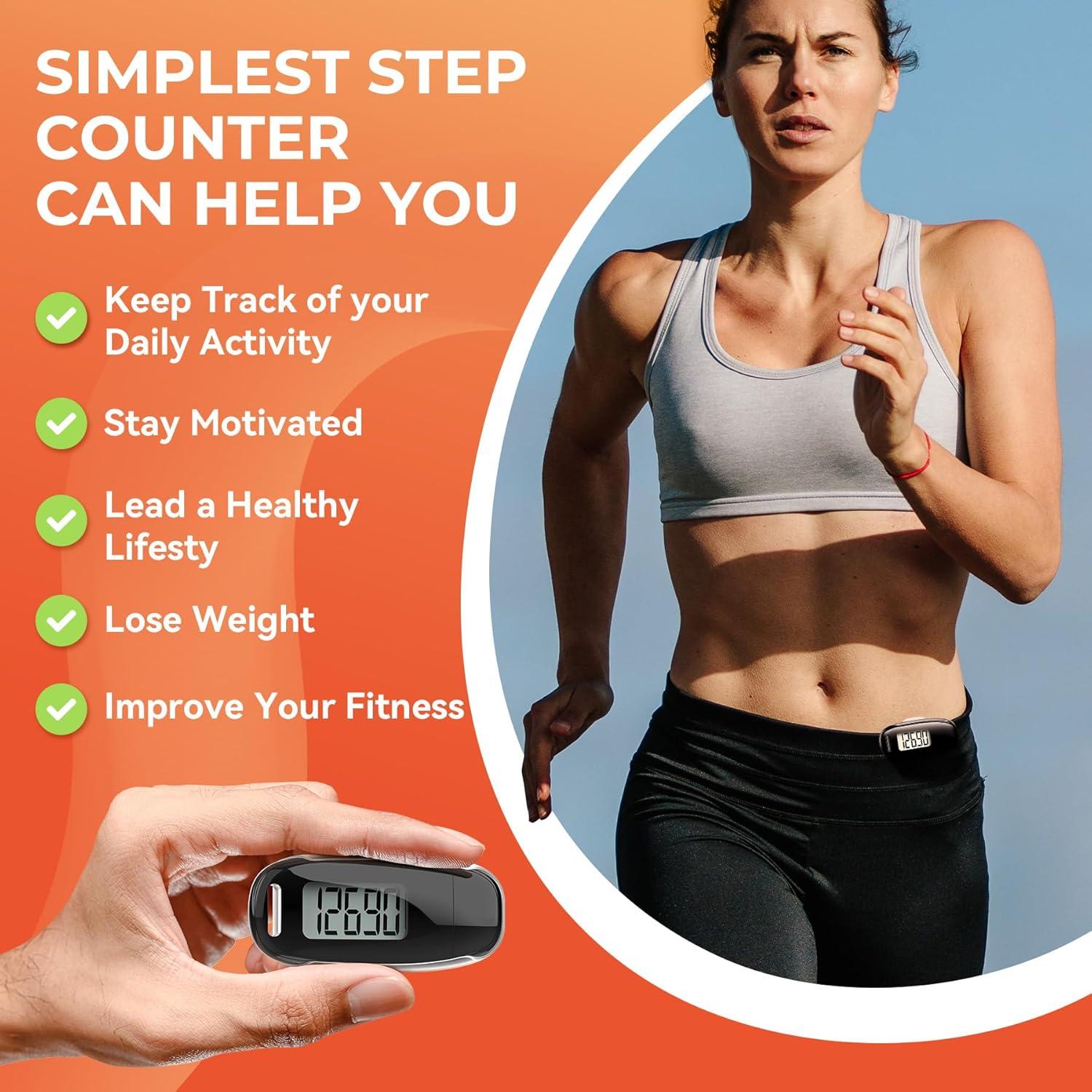 Podómetro 3D TAZUZFLA CR-837 Recargable USB Negro