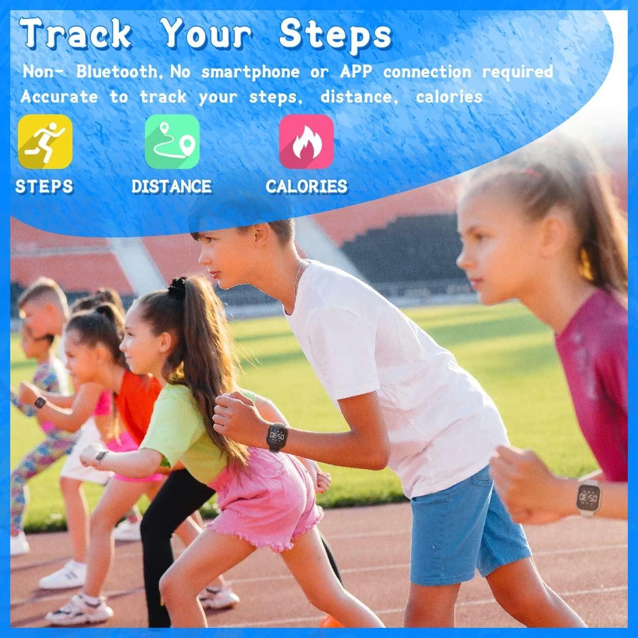 Reloj de Fitness Konewos para Niños Azul, Pedométrico Impermeable