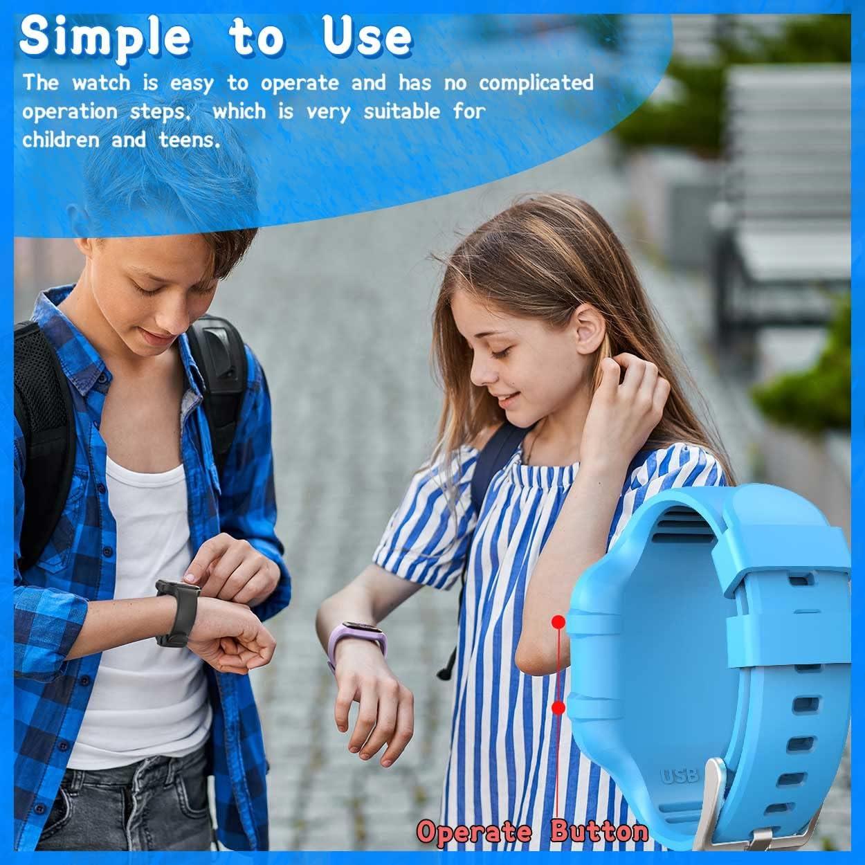 Reloj de Fitness Konewos para Niños Azul, Pedométrico Impermeable