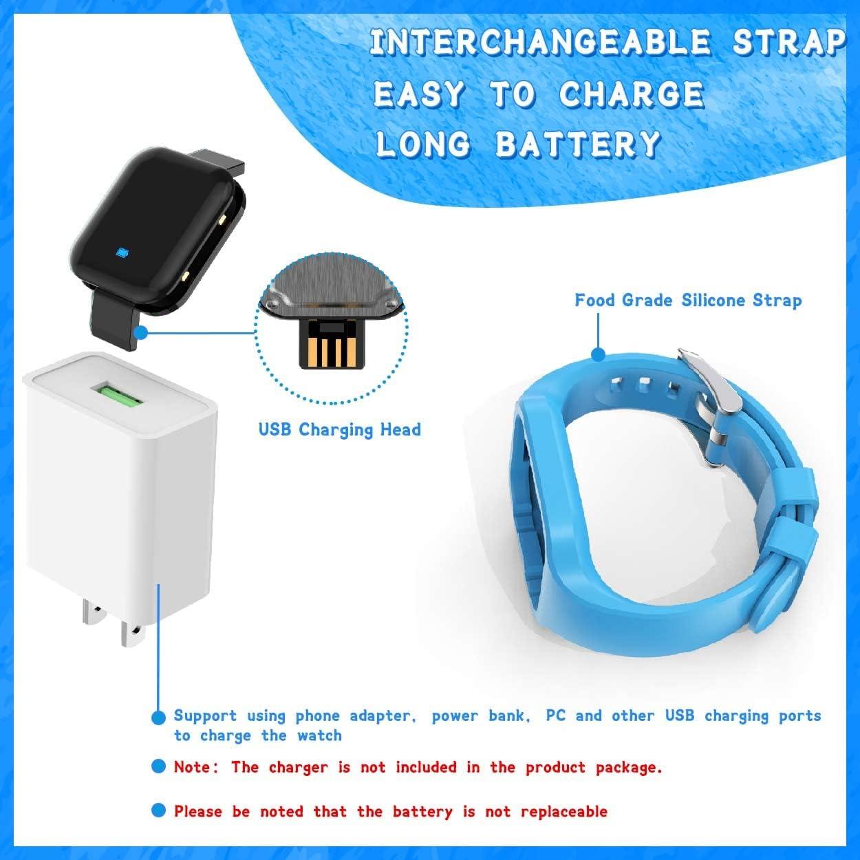 Reloj de Fitness Konewos para Niños Azul, Pedométrico Impermeable