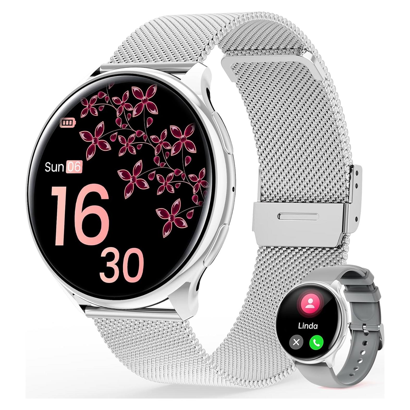 Reloj Inteligente RifePhi Plata 1.39" Monitor de Salud IP68