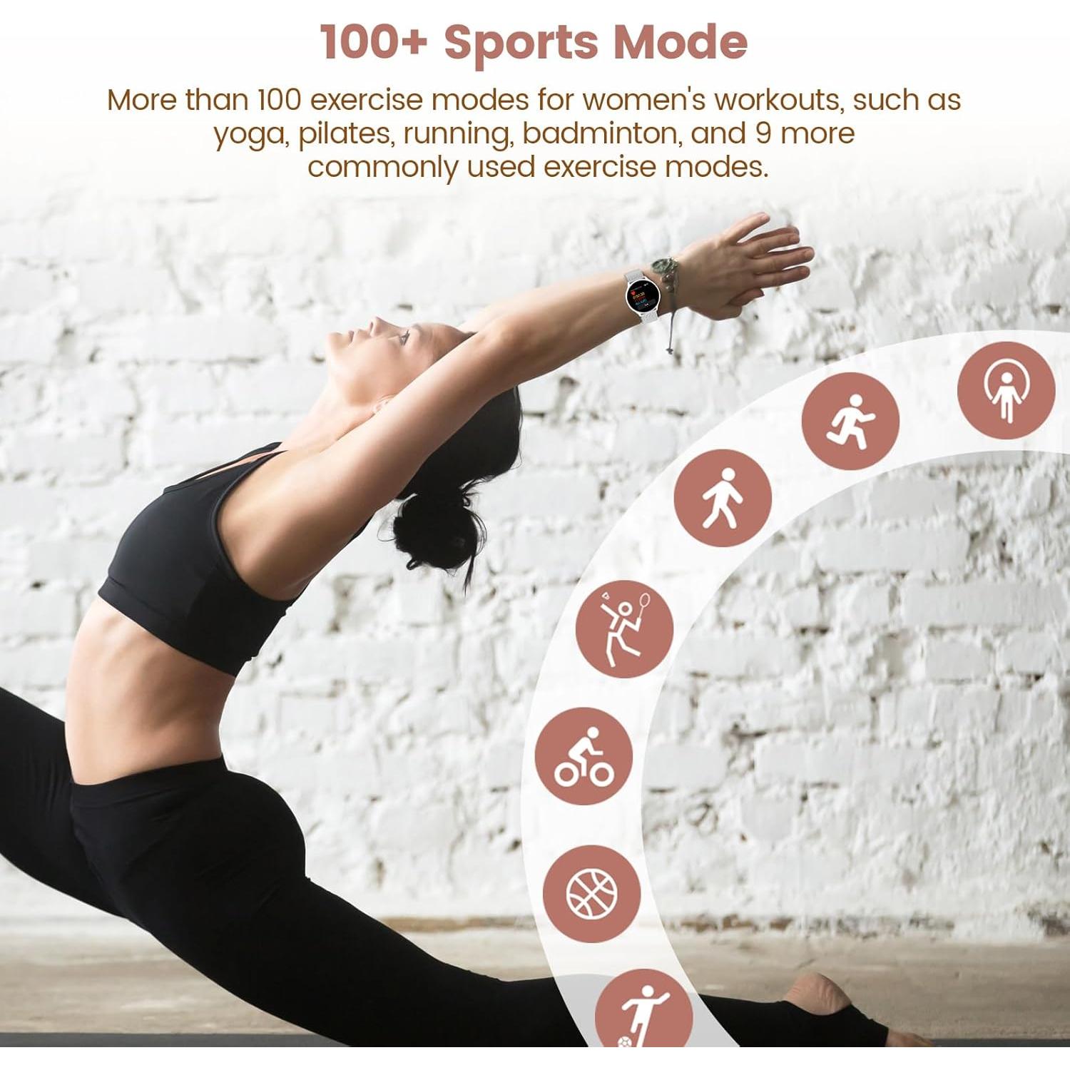 Reloj Inteligente RifePhi Plata 1.39" Monitor de Salud IP68