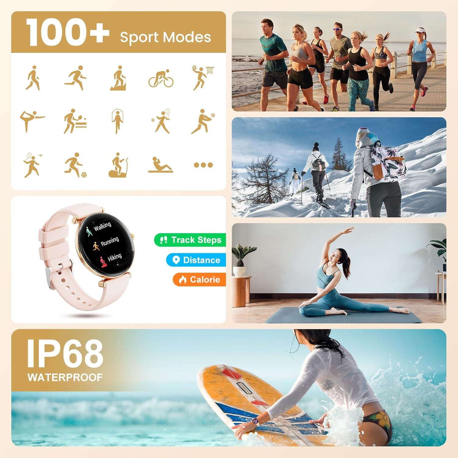 Reloj Inteligente Hwagol para Mujeres Rosa 1.43" AMOLED IP68