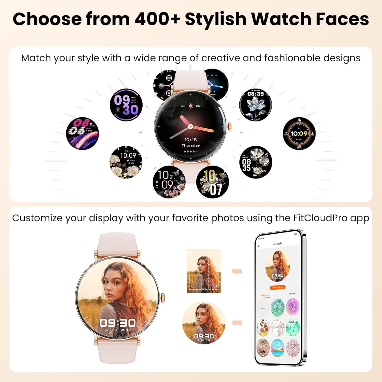 Reloj Inteligente Hwagol para Mujeres Rosa 1.43" AMOLED IP68