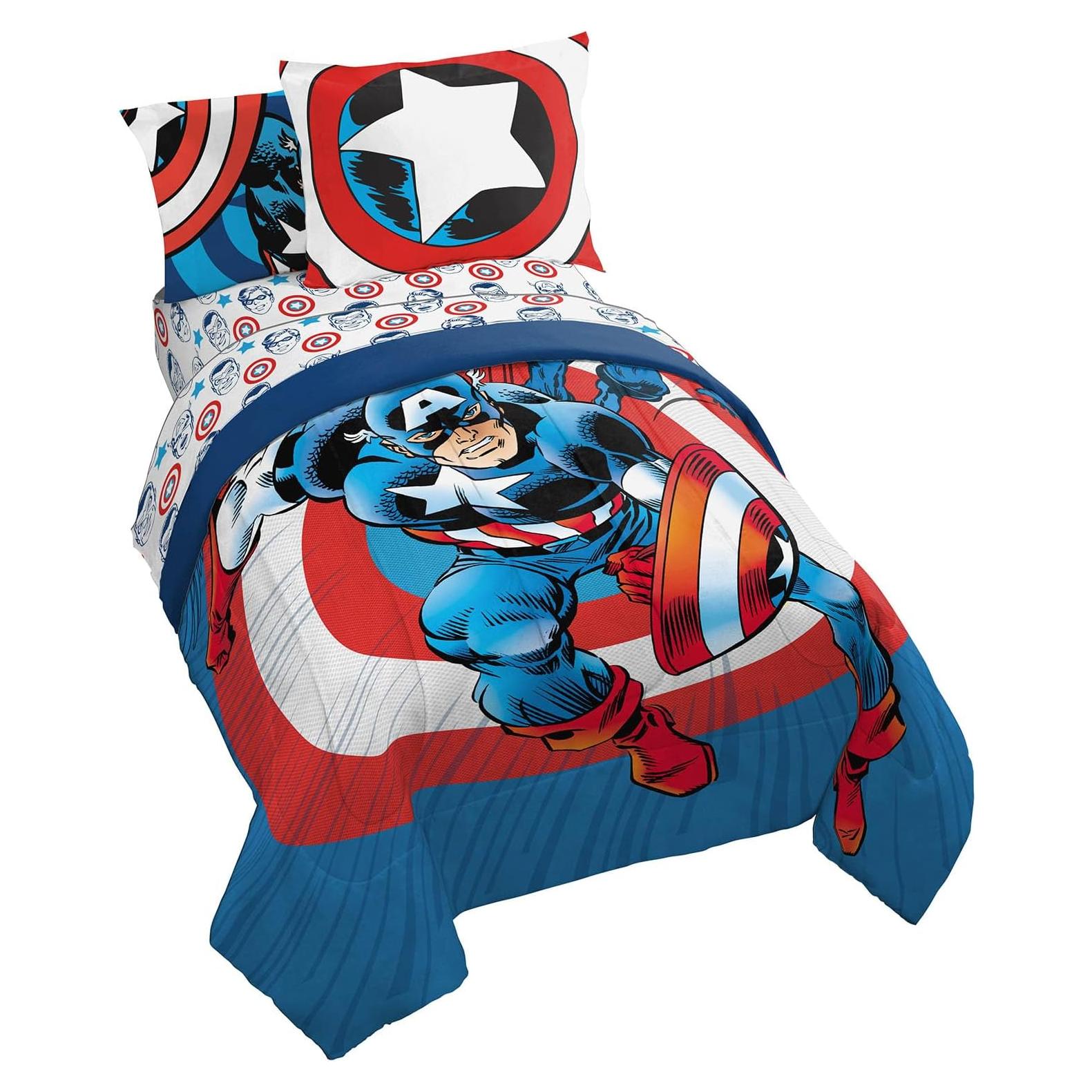 Juego de Edredón Twin Jay Franco Capitán América 5 Piezas