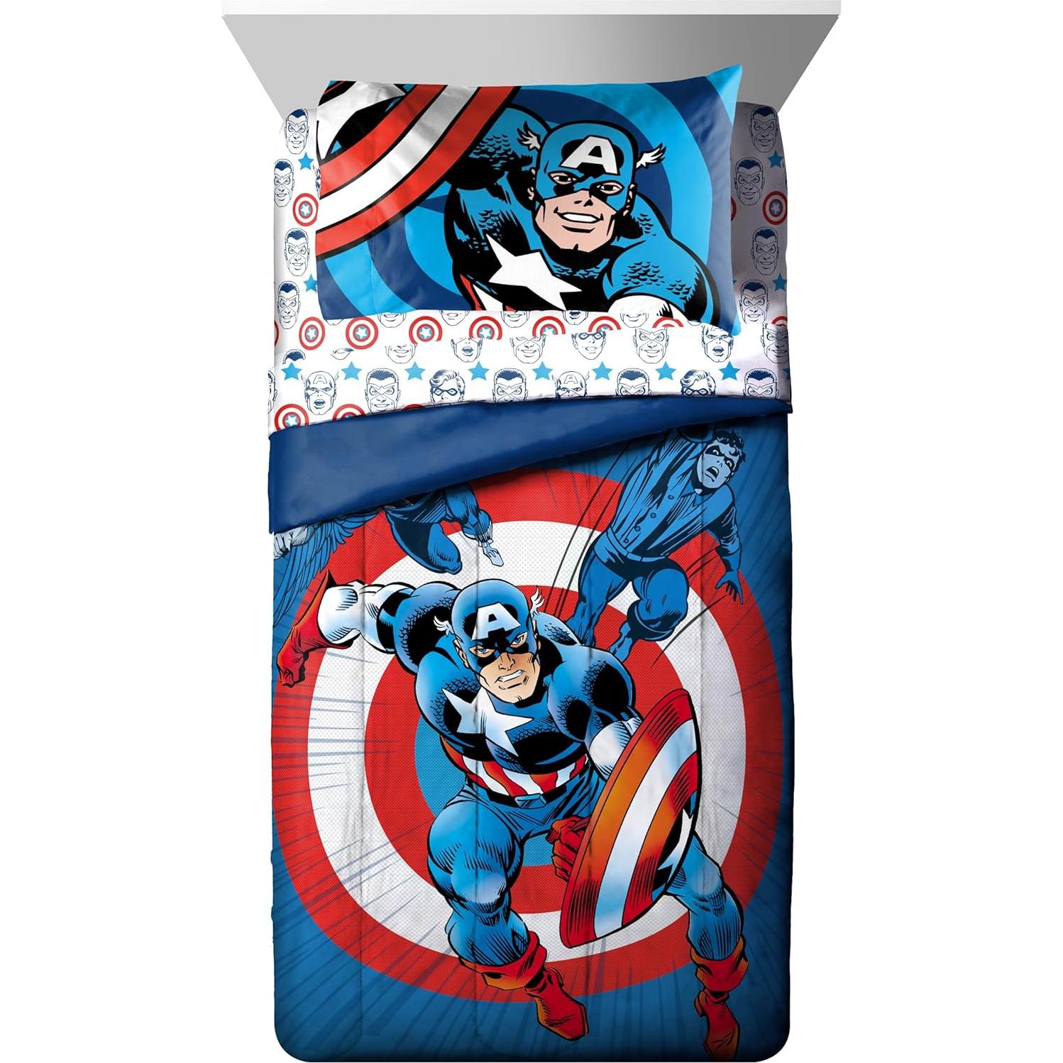 Juego de Edredón Twin Jay Franco Capitán América 5 Piezas