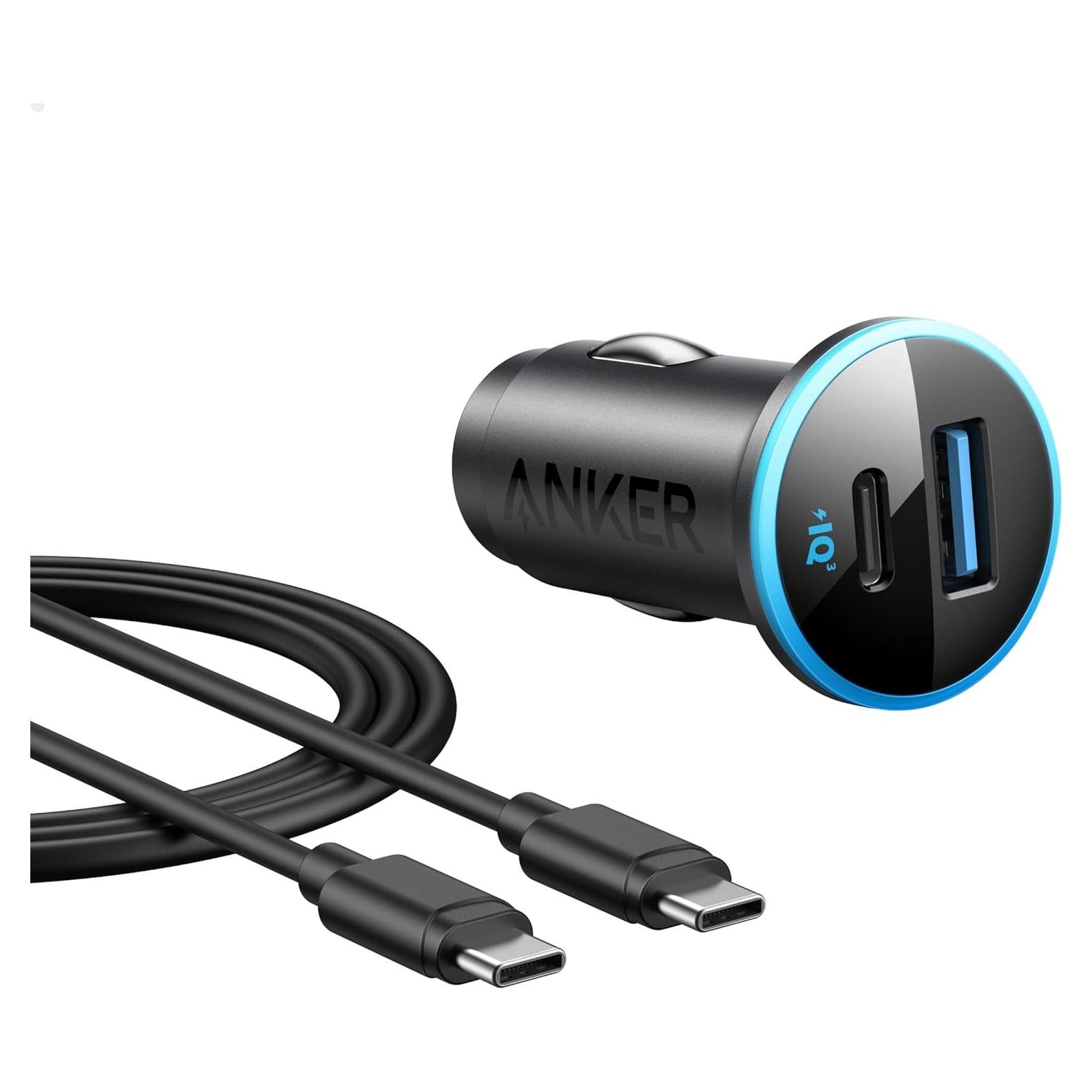 Cargador de Coche Anker 323 USB-C 52.5W con Cable 1m