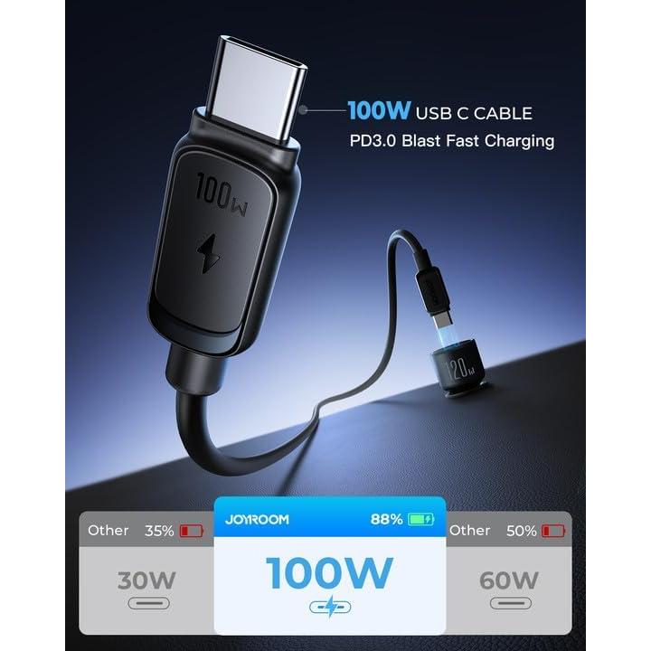 Cargador de Coche JOYROOM 120W USB C 3 Puertos Carga Rápida