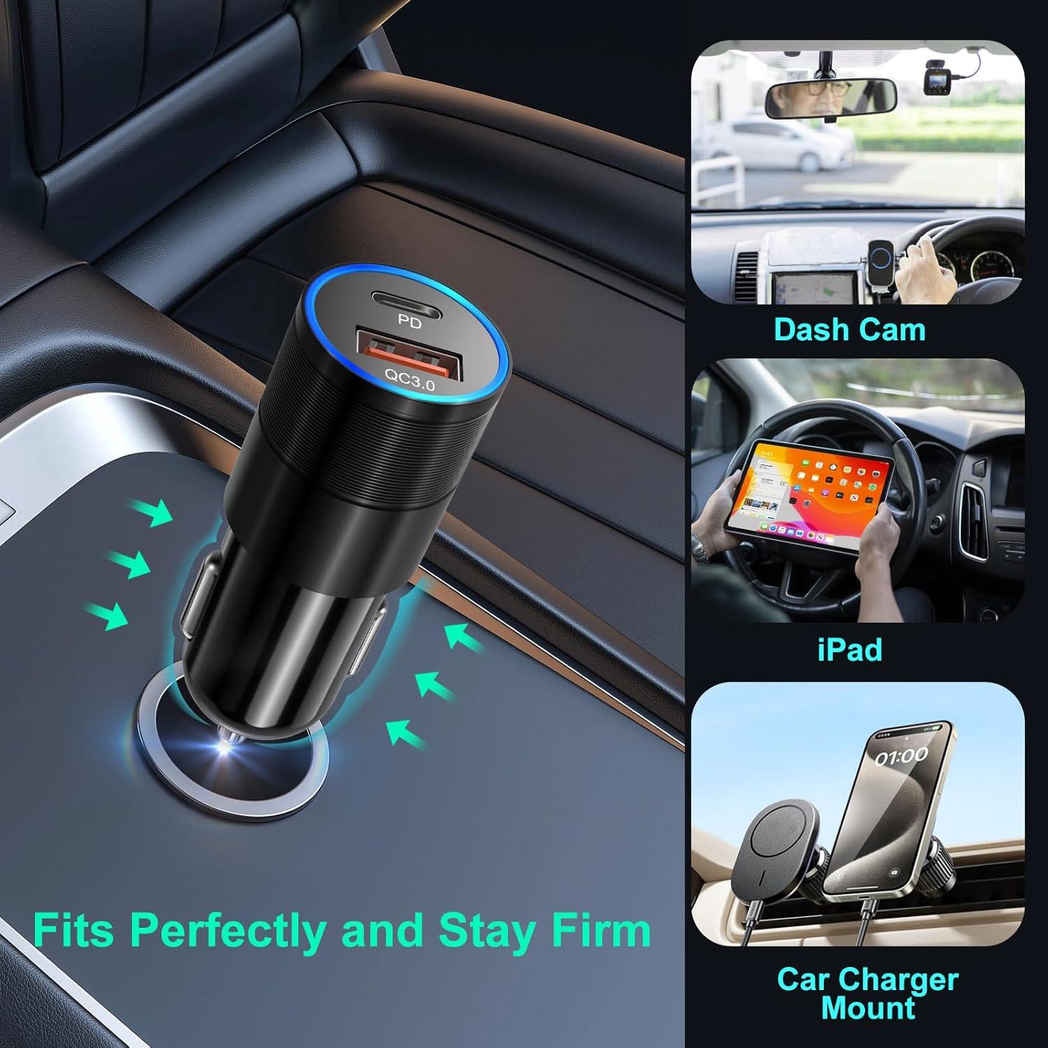 Cargador de coche USB C y A Bangfun 36W 5 Pack Carga Rápida