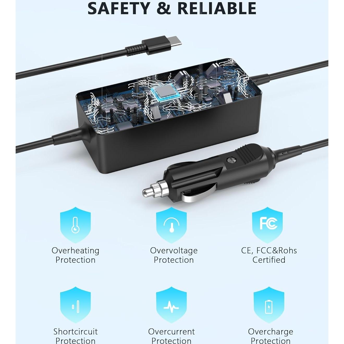 Cargador de Coche USB C 100W Nivjuky para Dell Latitude XPS