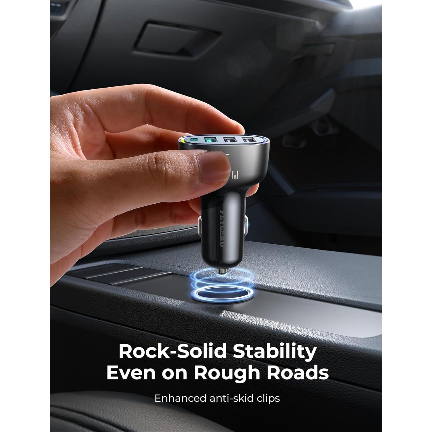 Cargador de Coche USB C 75W 4-Puertos FLYLEAD Rápido