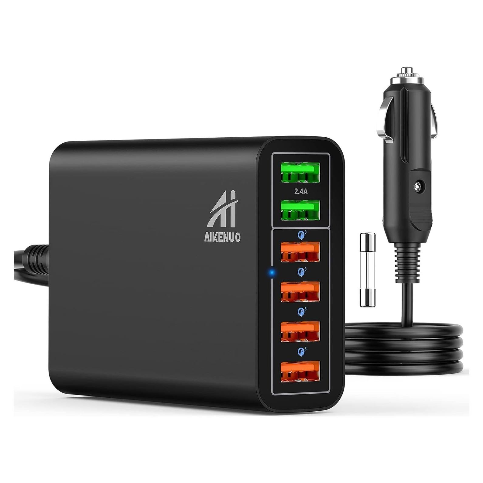 Cargador de Coche USB 6 Puertos AI AIKENUO 96W QC3.0