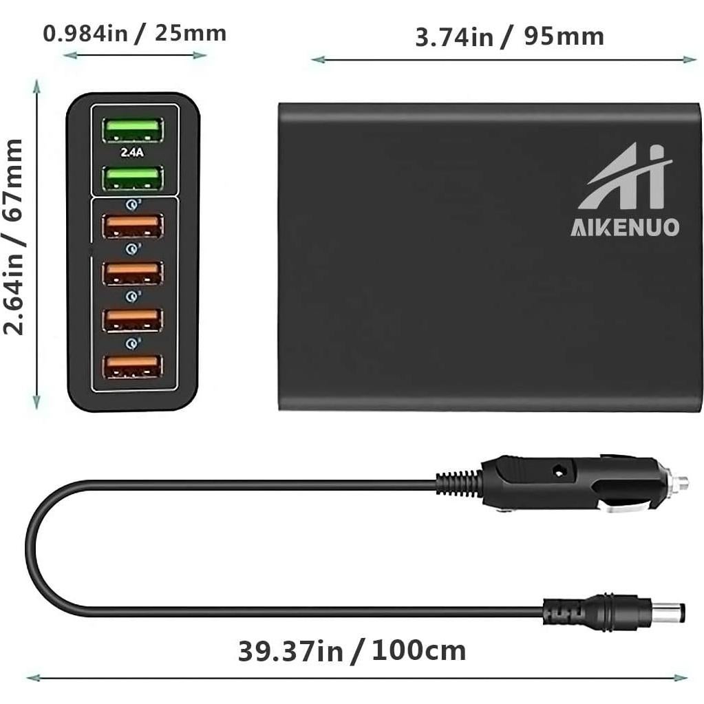 Cargador de Coche USB 6 Puertos AI AIKENUO 96W QC3.0