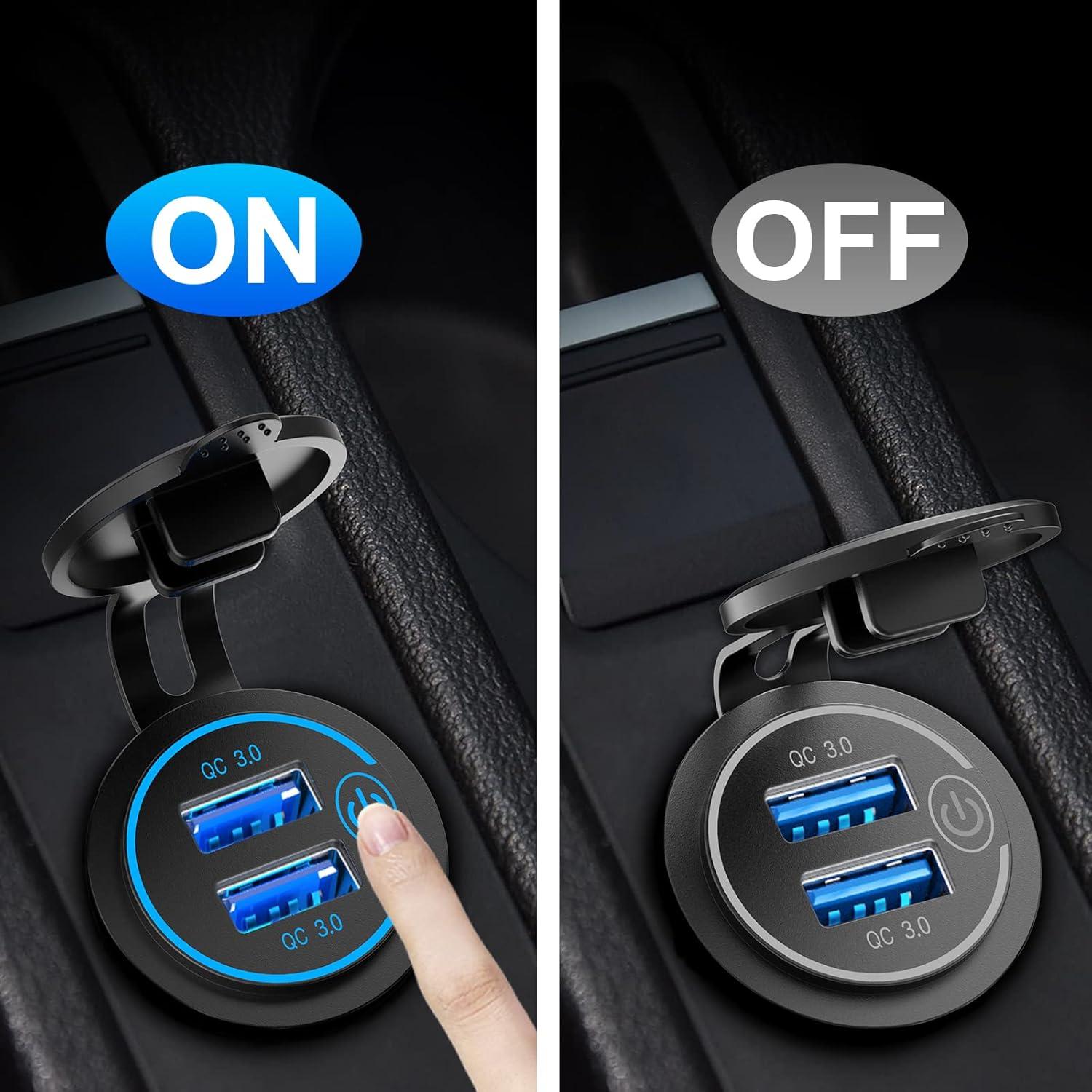 Paquete de 5 Salidas USB Carga Rápida 3.0 Qidoe 12V-24V