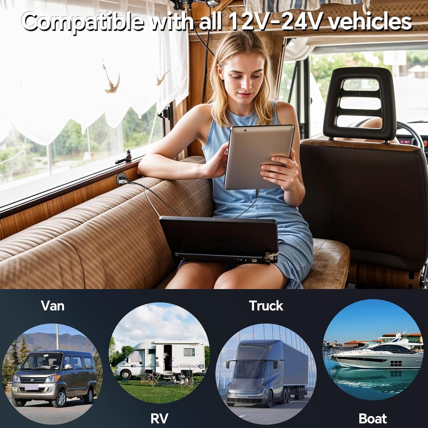 Cargador USB Acegoo RV 12V/24V Tipo A y C 24W Rápido (2Pcs)