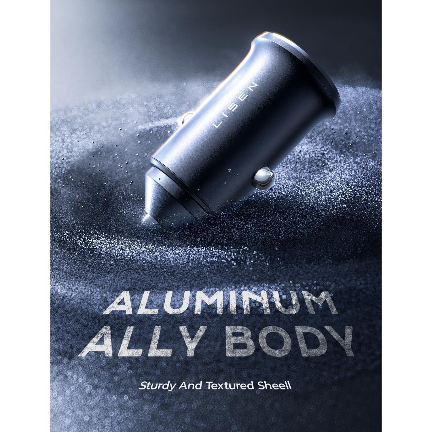 Cargador de Coche USB C LISEN 90W Doble Puerto Rápido