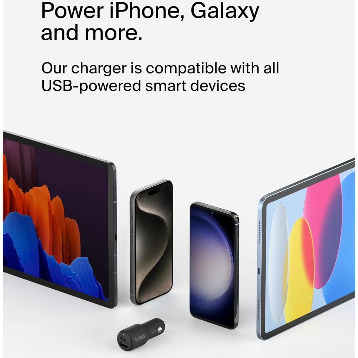 Cargador de coche Belkin BoostCharge 42W USB-C y USB-A Negro