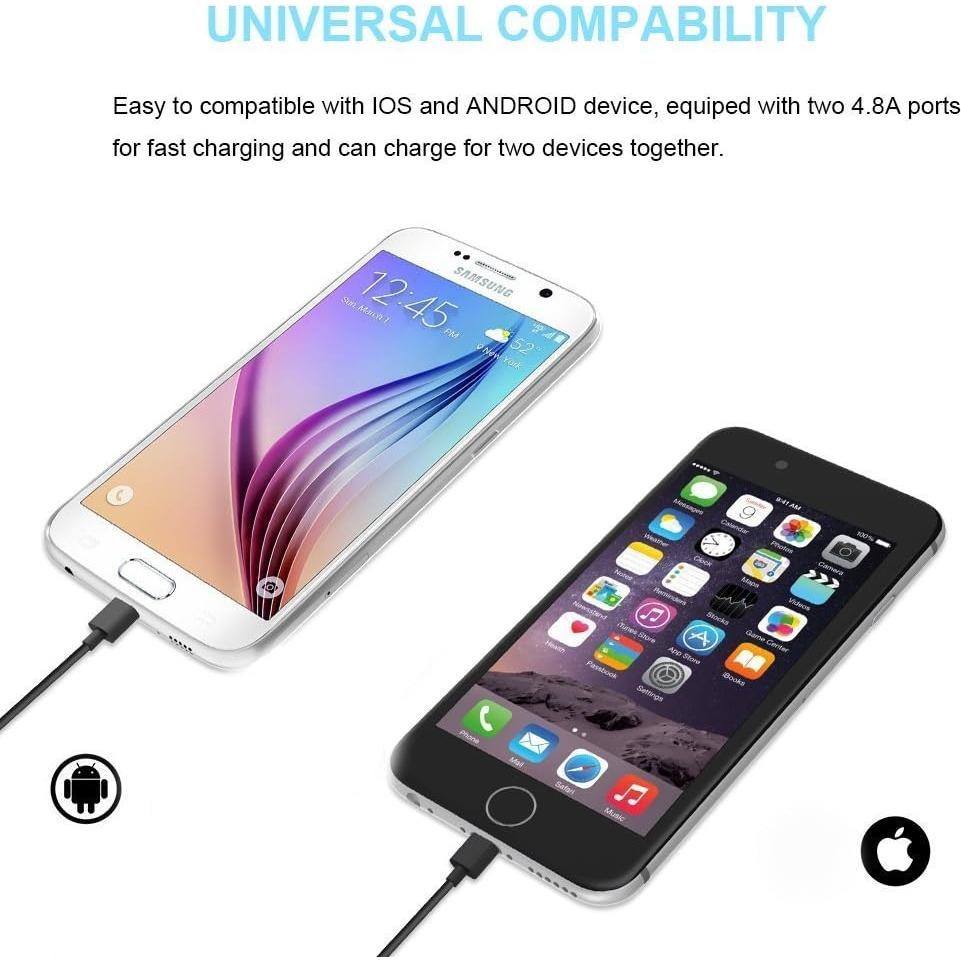 Cargador de Coche USB Doble JEBSENS 4.8A 24W con Pantalla LED