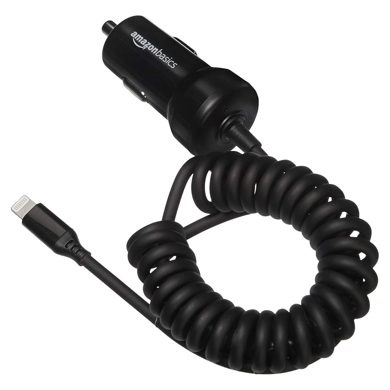 Cargador de coche Amazon Basics 12W Lightning 0.46m Negro