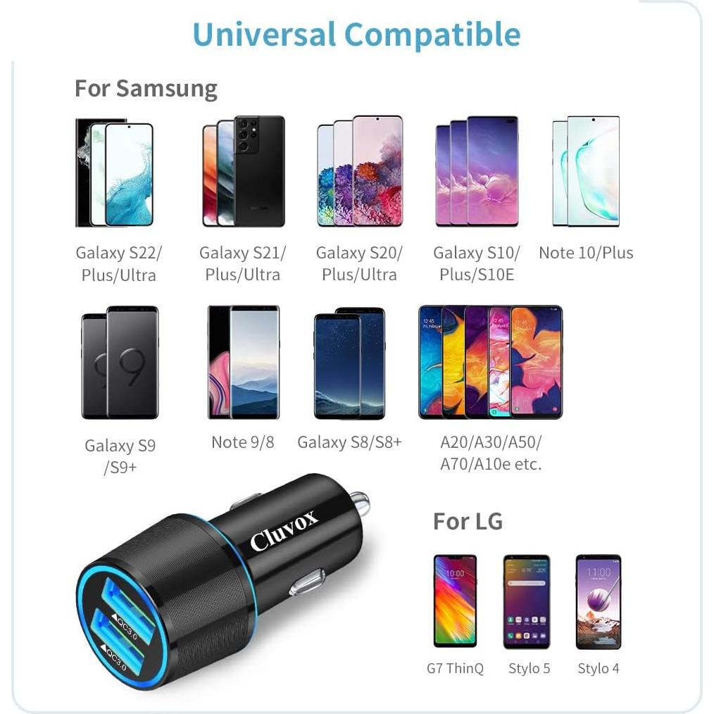 Cargador de coche USB Doble Rápido 3.0 Dongguan 36W Tipo C