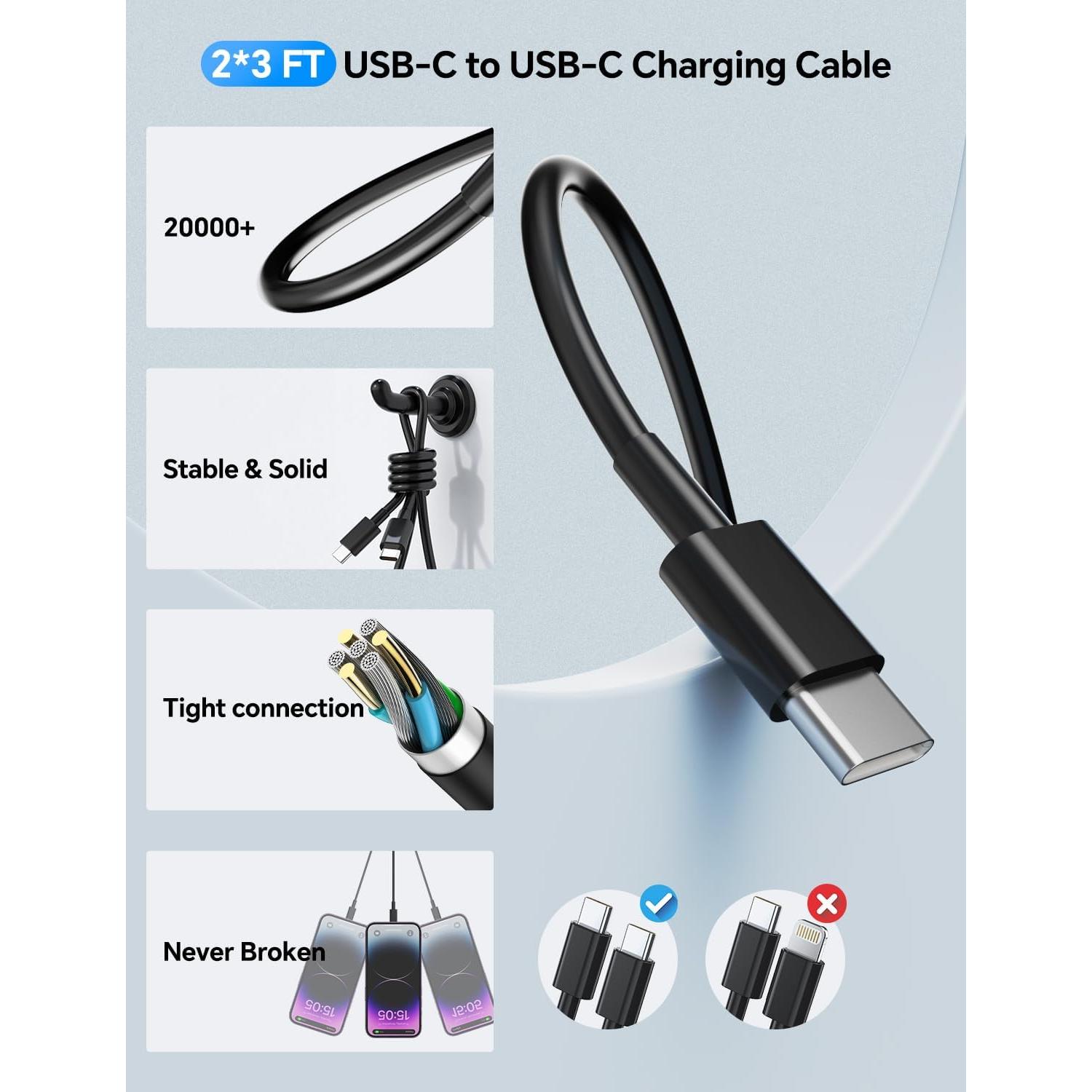 Cargador de Coche SNGOAM 72W USB C 3 Puertos Rápido