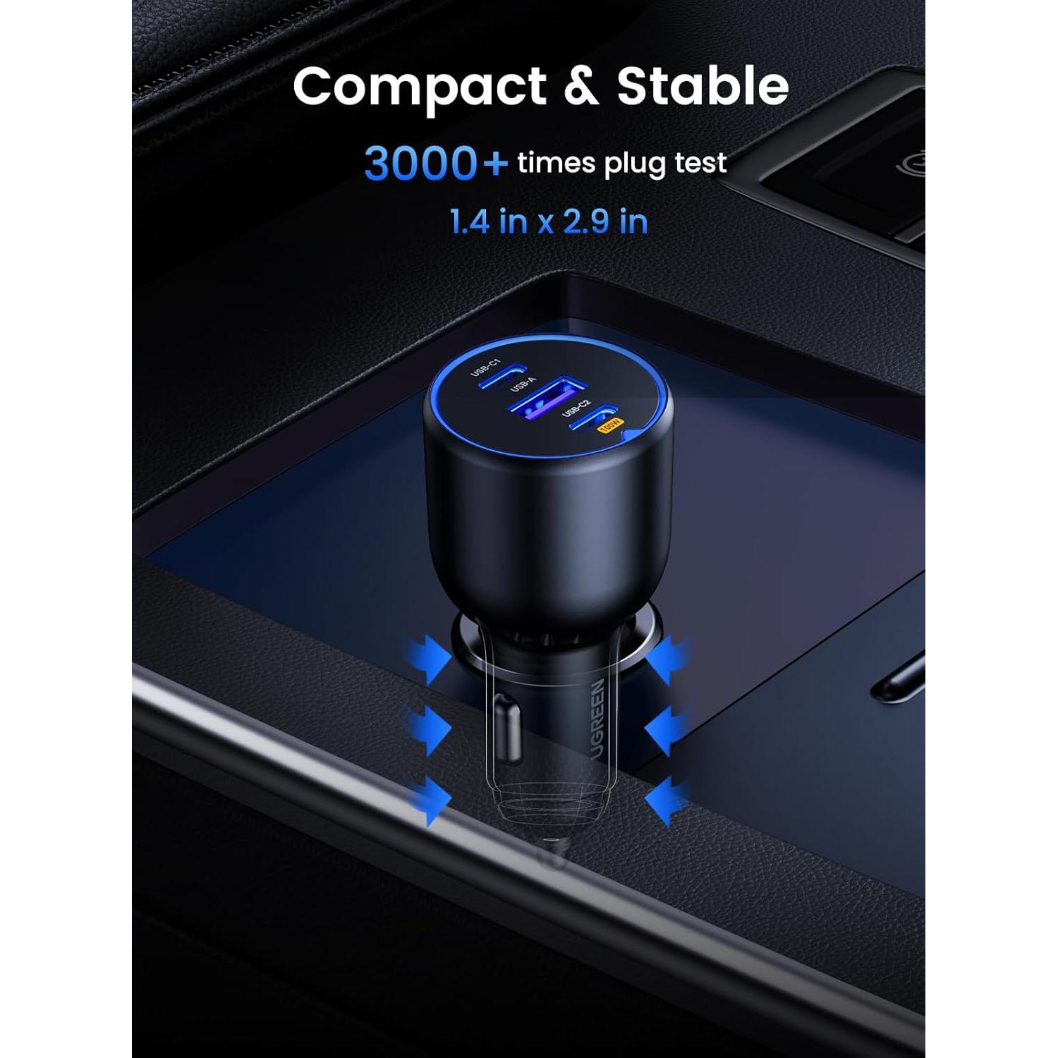 Cargador de Coche USB C UGREEN 130W, Carga Rápida y Segura