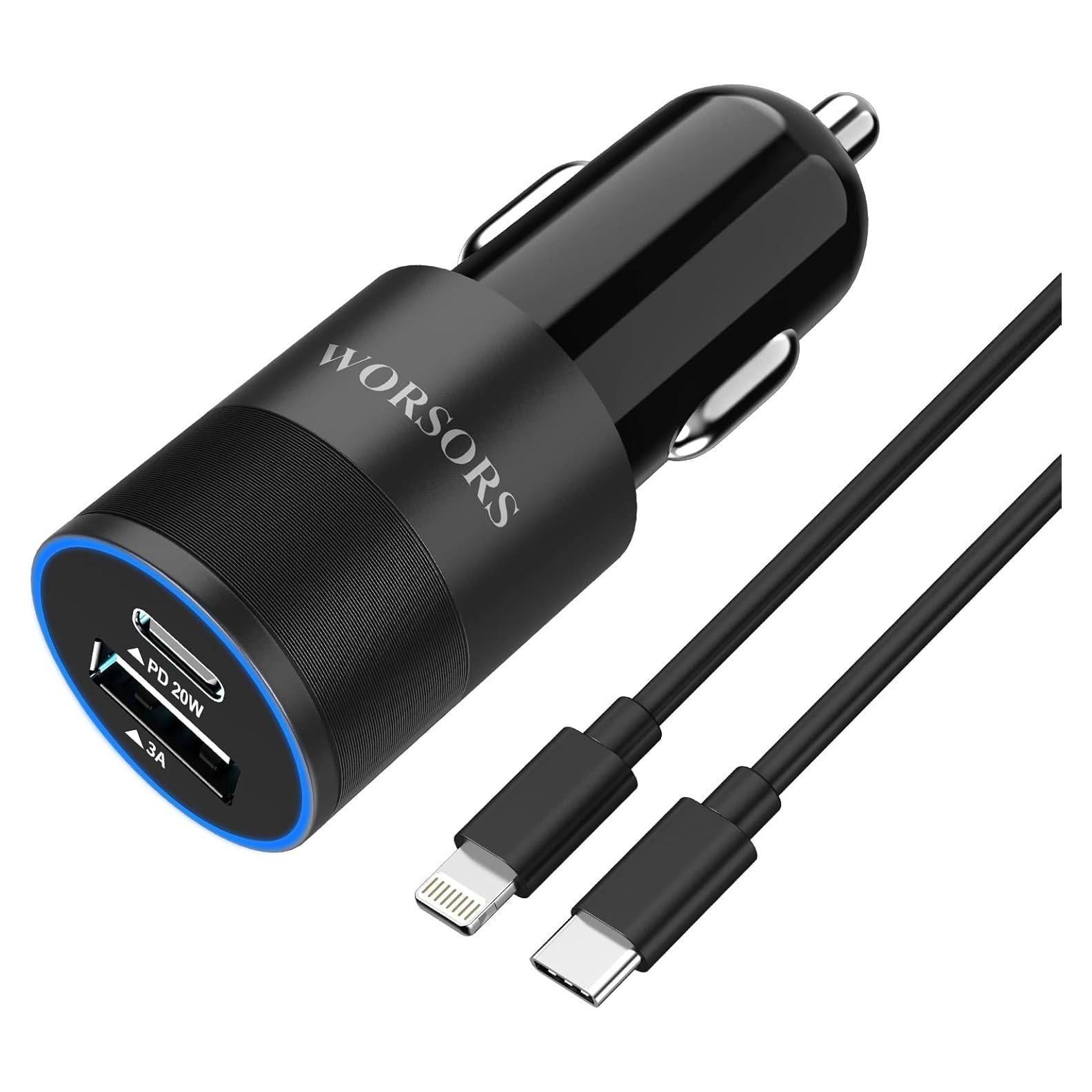 Cargador de coche rápido 35W USB C MFi para iPhone y iPad