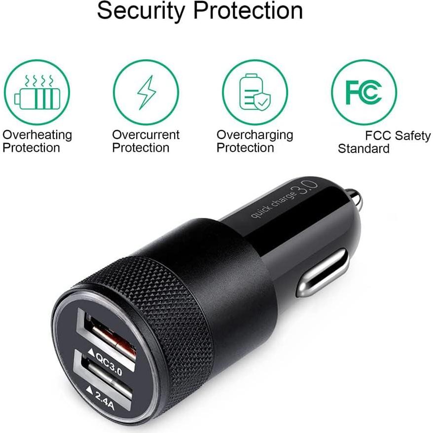 Cargador Rápido de Coche 5Pack USB Doble 5V 3A 30W