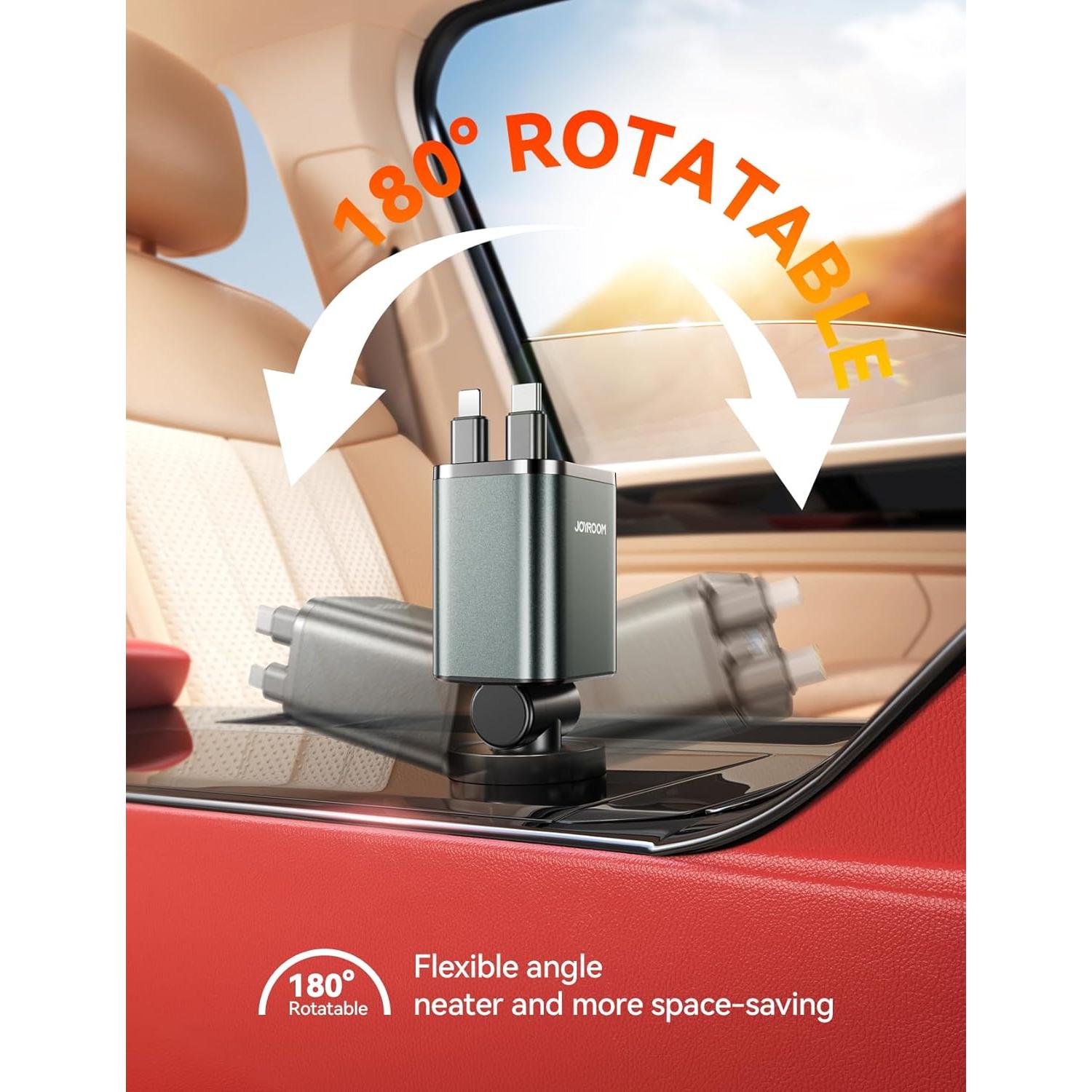 Cargador de Coche Retráctil JOYROOM 84W USB-C iPhone 16