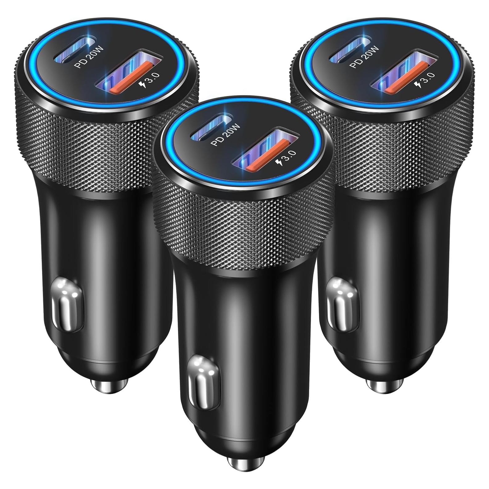 Cargador de coche USB OKRAY 36W Dual PD3.0 QC3.0 Negro