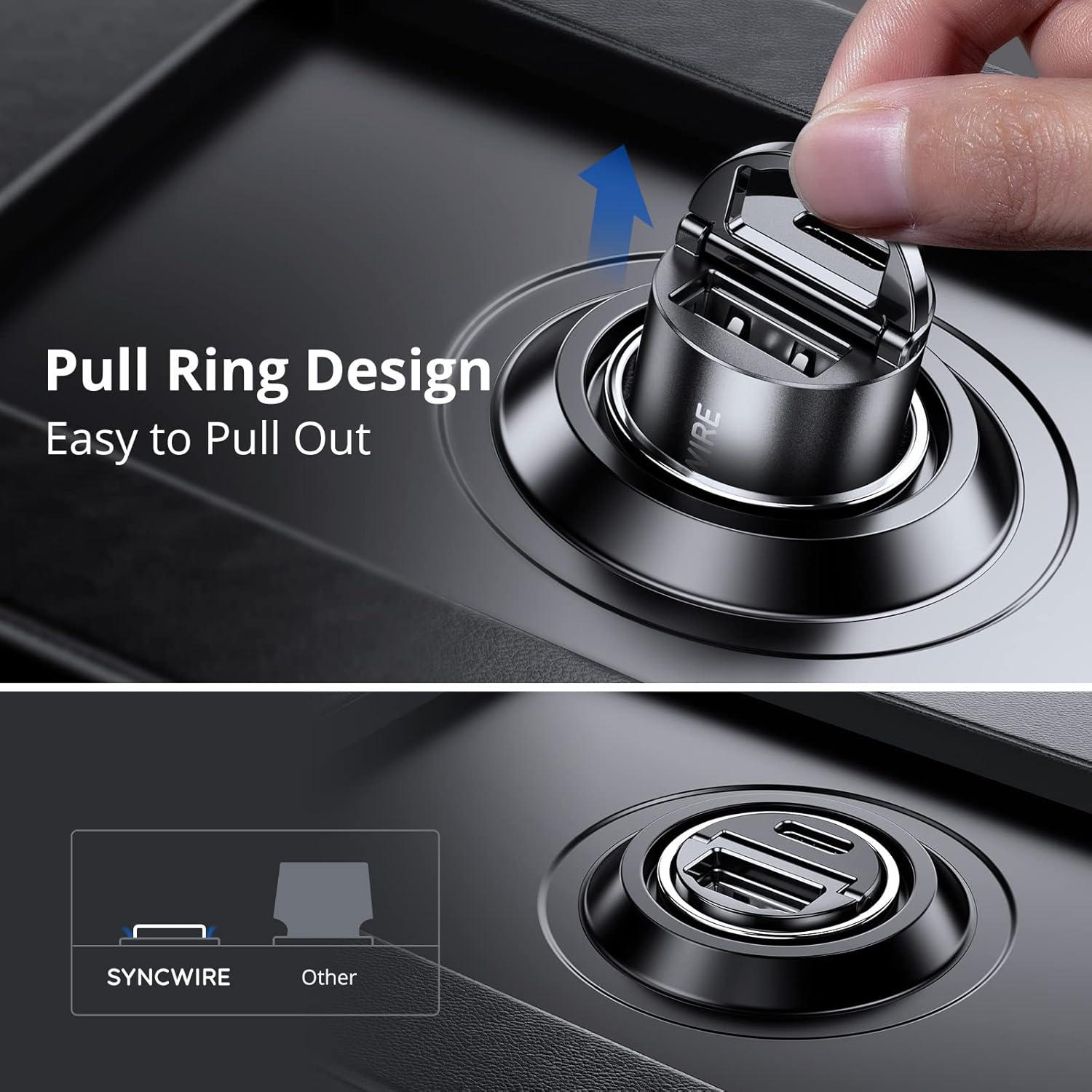 Cargador de Coche USB C Syncwire 60W Carga Rápida 30W PD QC