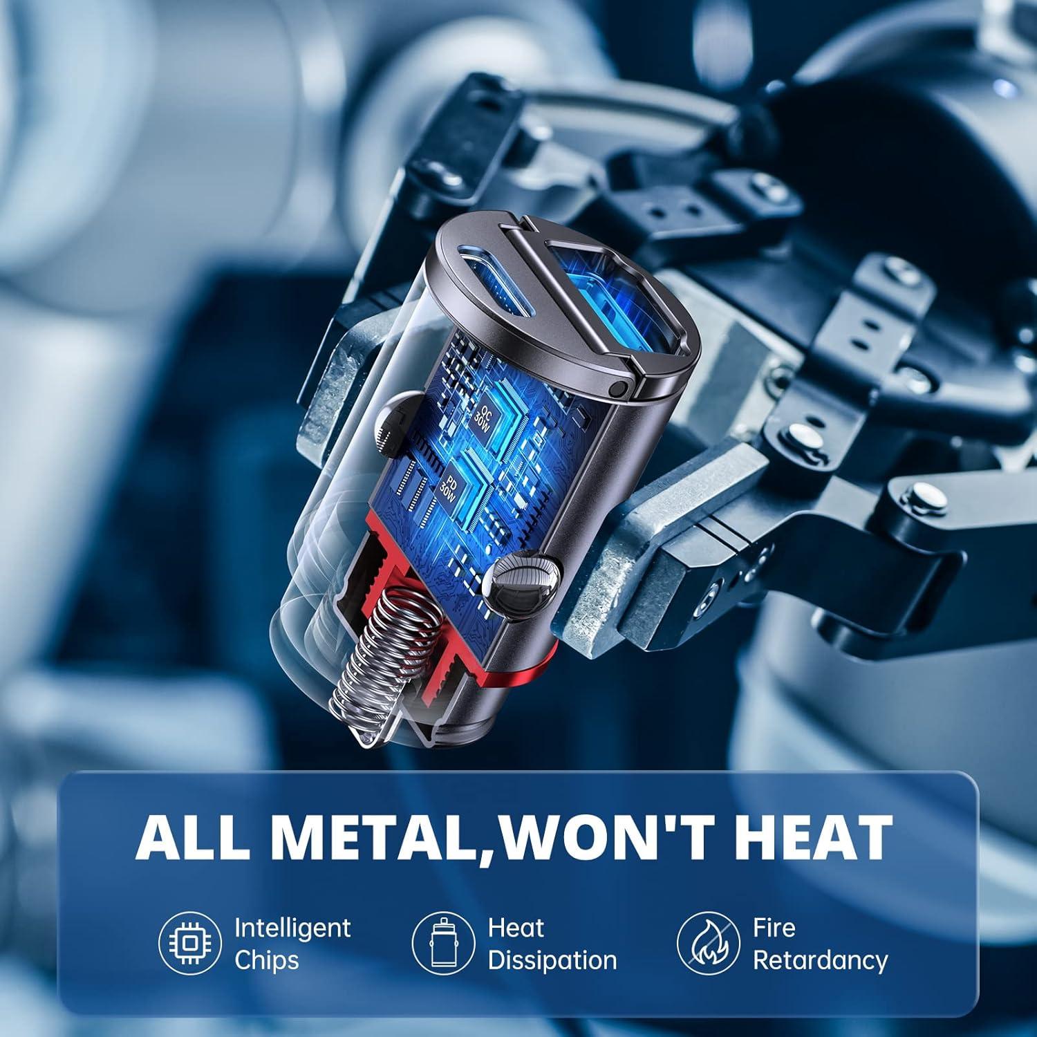 Cargador de Coche USB C Syncwire 60W Carga Rápida 30W PD QC