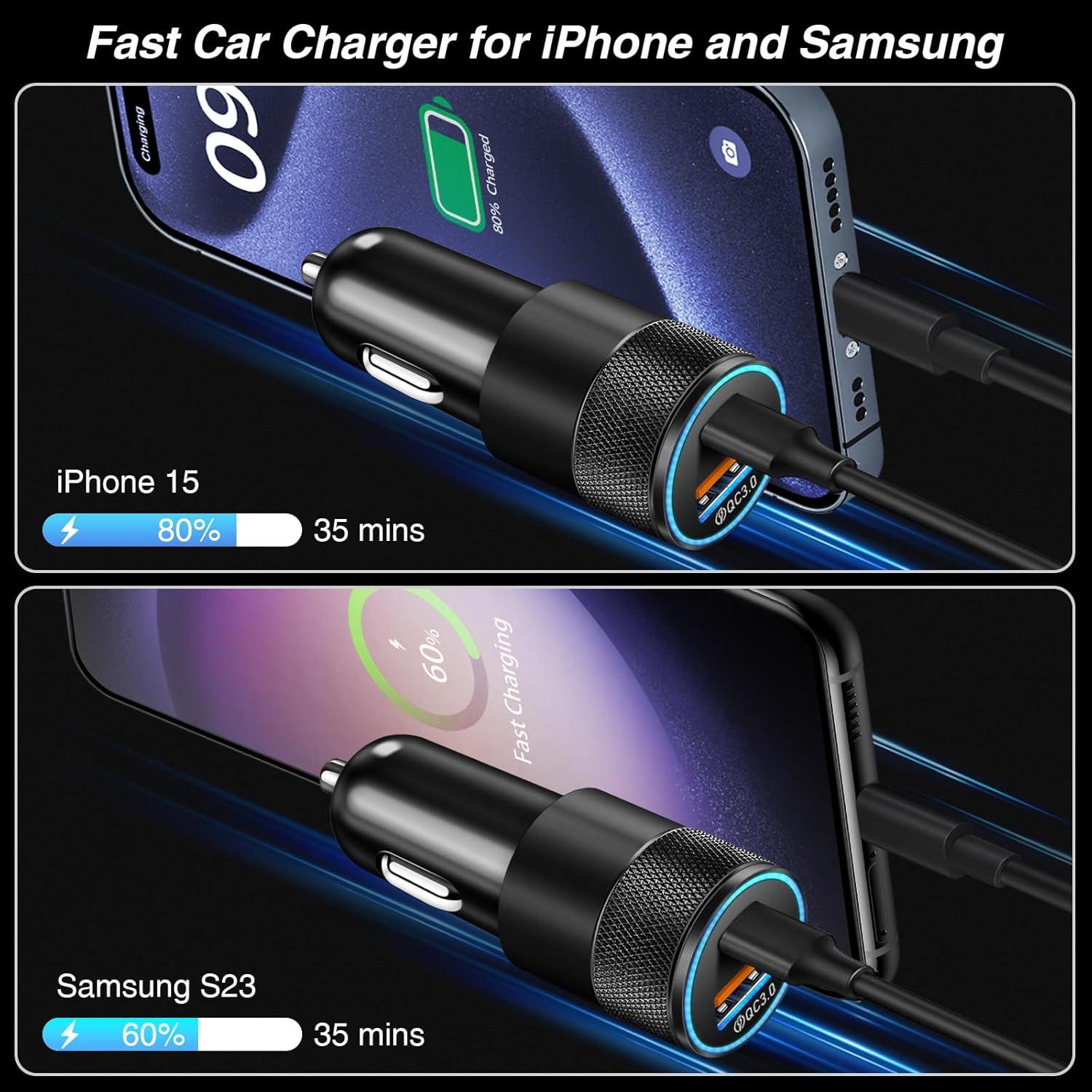 Cargador de coche USB C y A 38W 2 paquetes Shenzhen Beishan