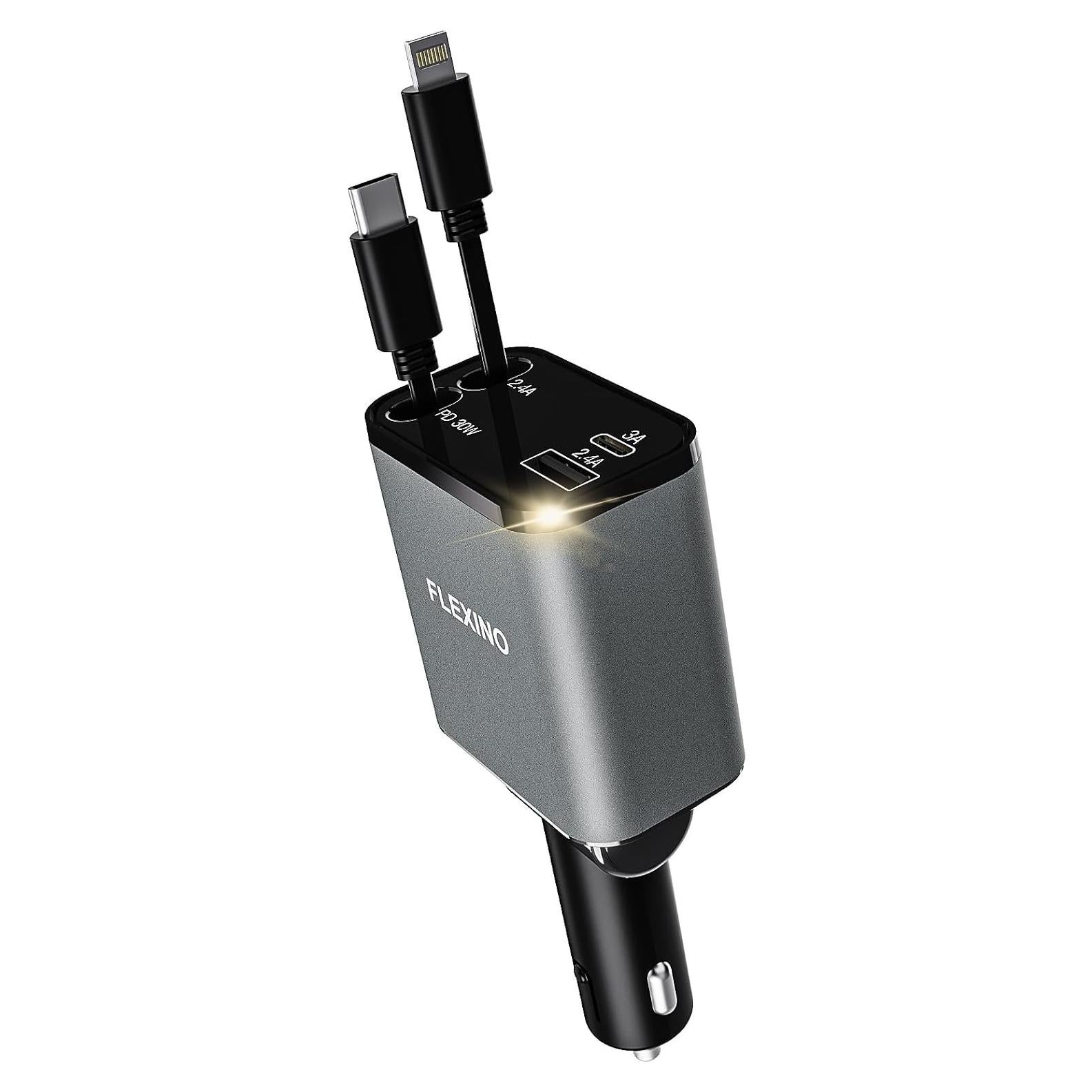 Cargador de coche Flexino 4 en 1 USB C 69W para iPhone 16