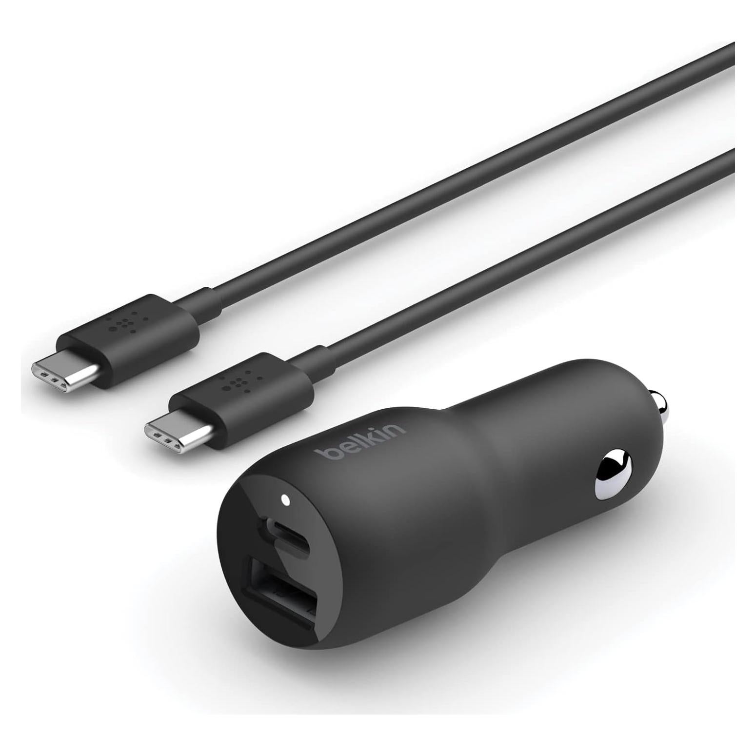 Cargador de coche Belkin 37W Doble Puerto USB-C y USB-A