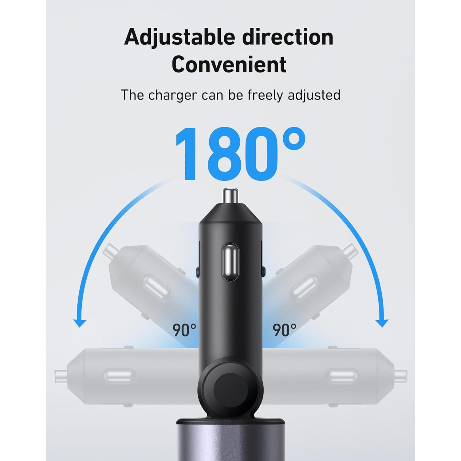 Cargador de Coche UYOUNG 100W 4 en 1 con Cables Retráctiles