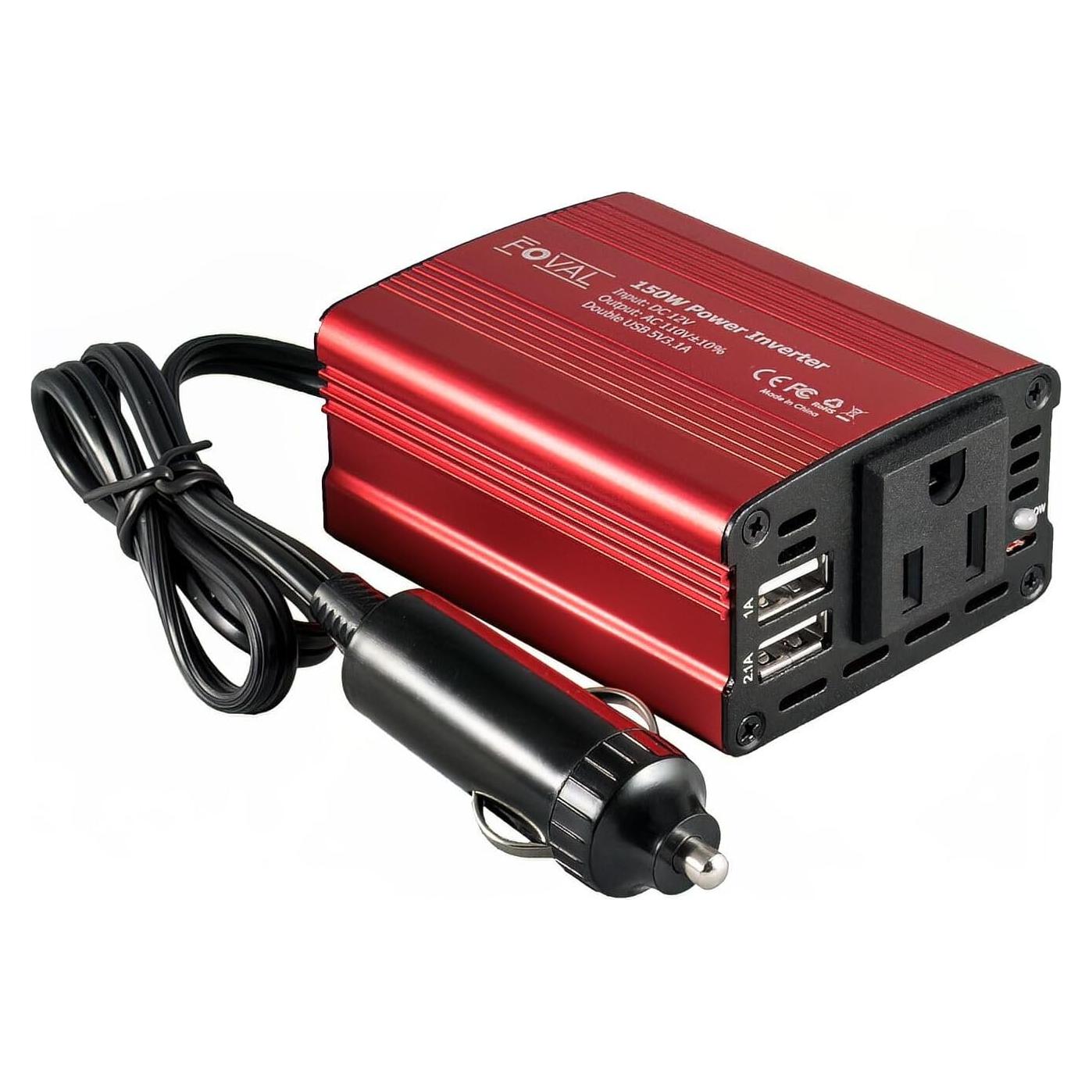 Inversor de Potencia FOVAL 150W 12V a 220V con 2 USB